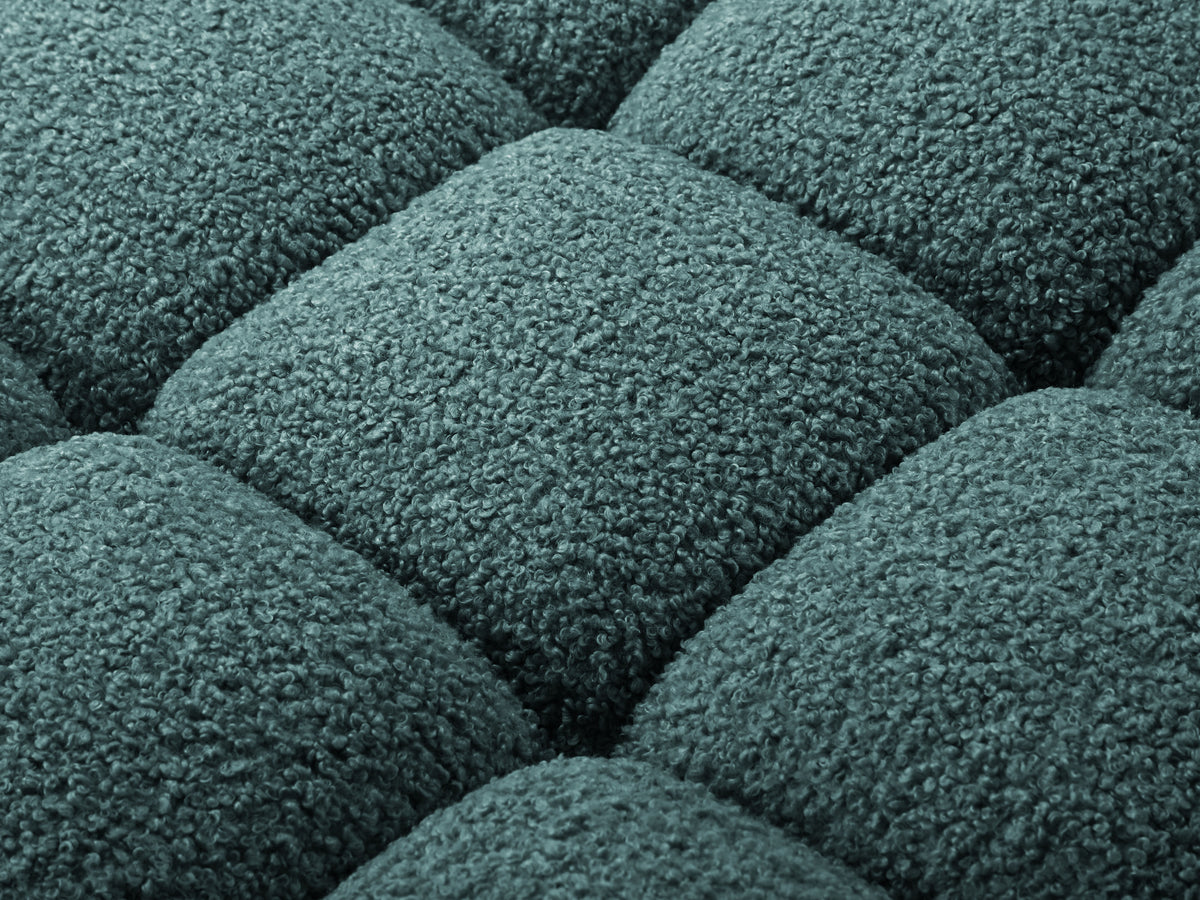 Szezlong prawostronny BELLIS niebieski petrol boucle