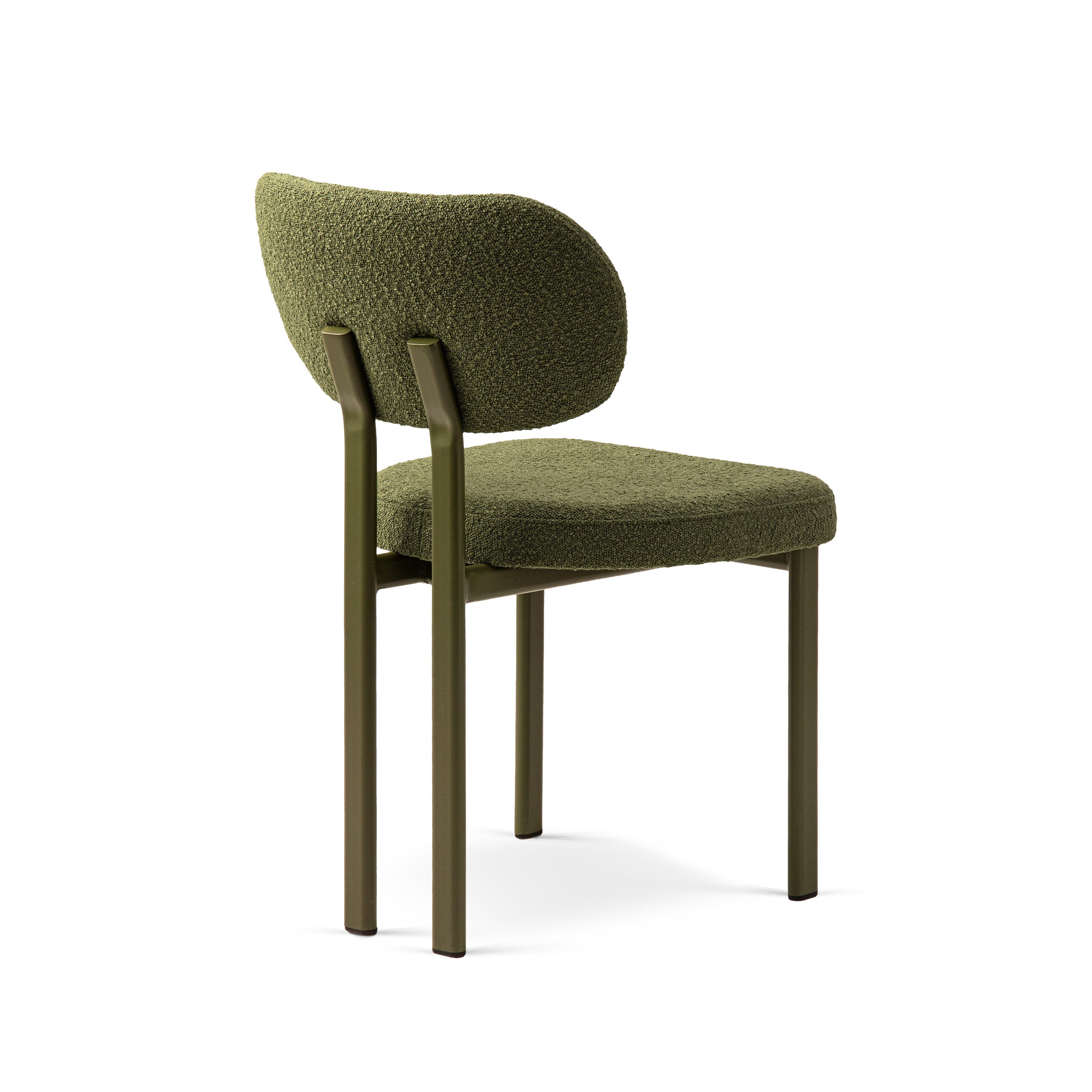 Stuhl SAM dunkles olivgrünes Boucle