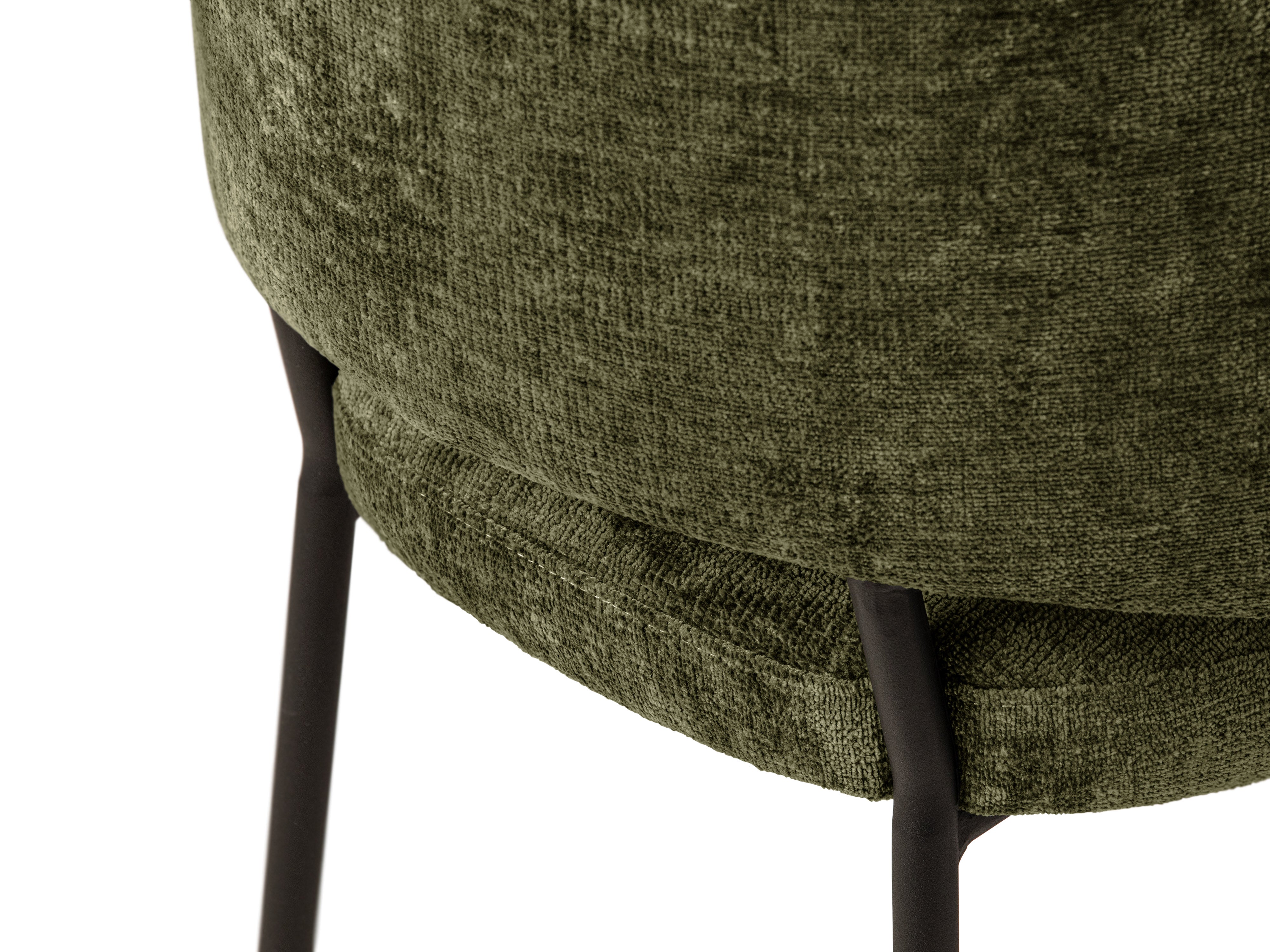 Stuhl DORA grün Chenille mit schwarzem Gestell