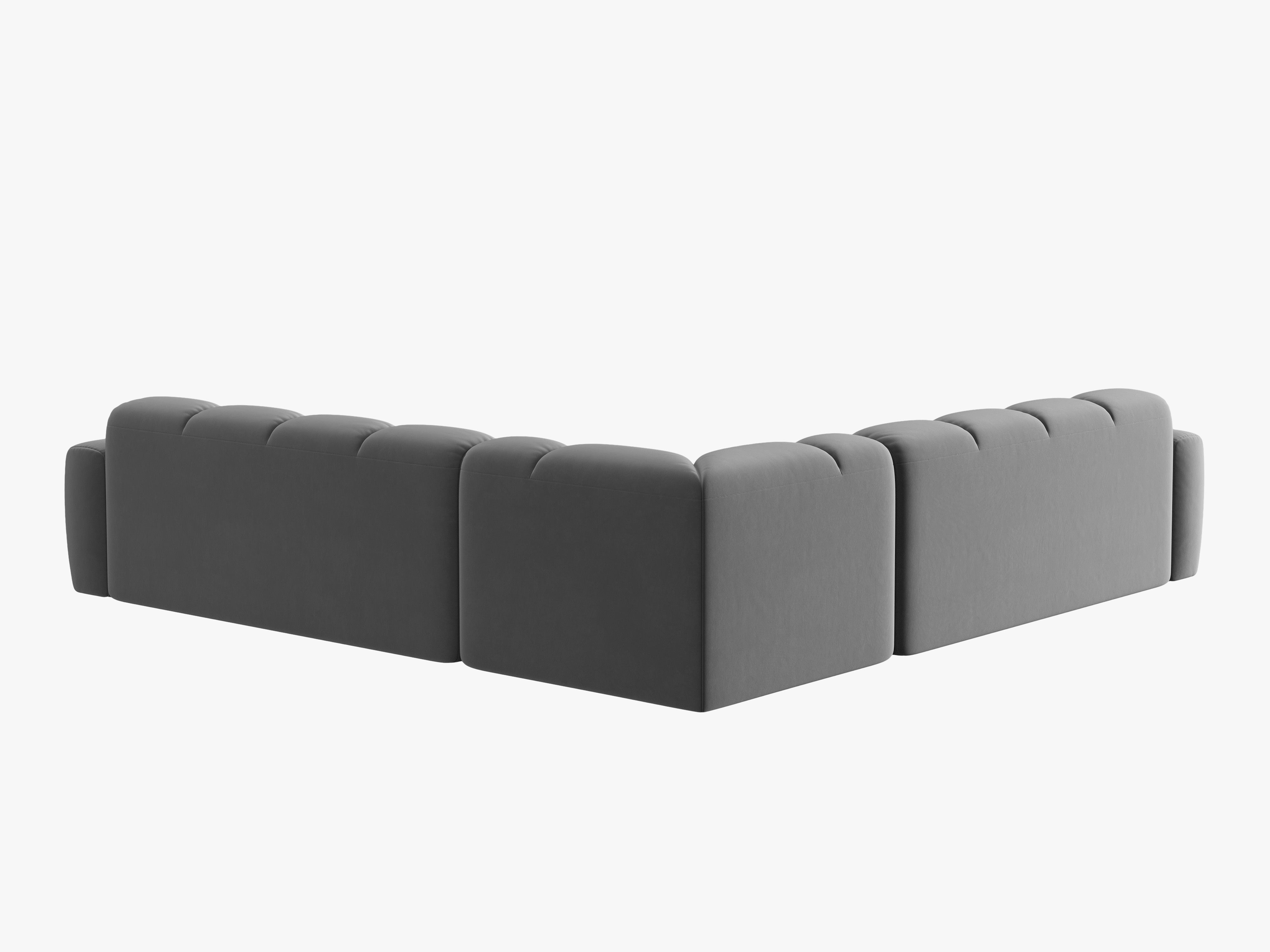 Symmetrical Velvet Corner Sofa LISA Light Gray