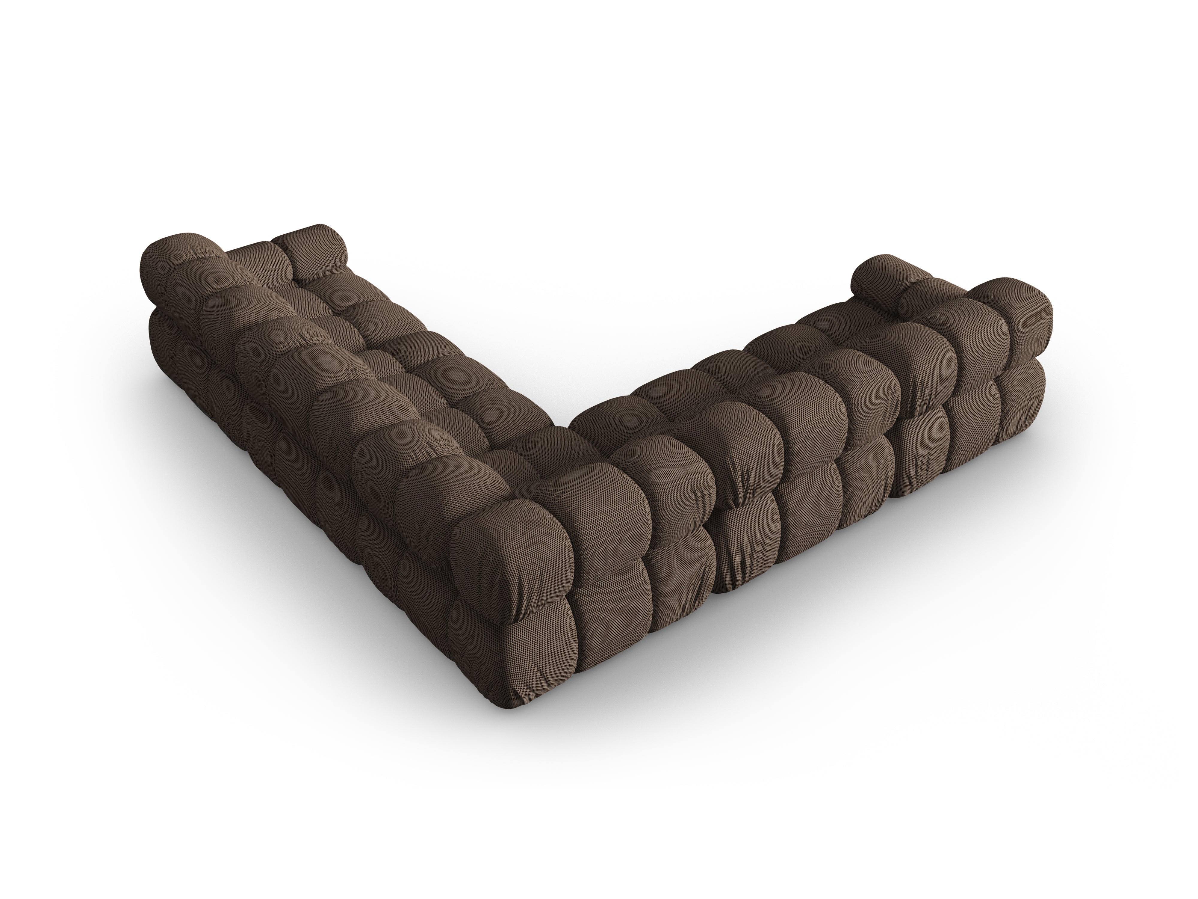 Narożnik symetryczny BELLIS brązowa tkanina 3D