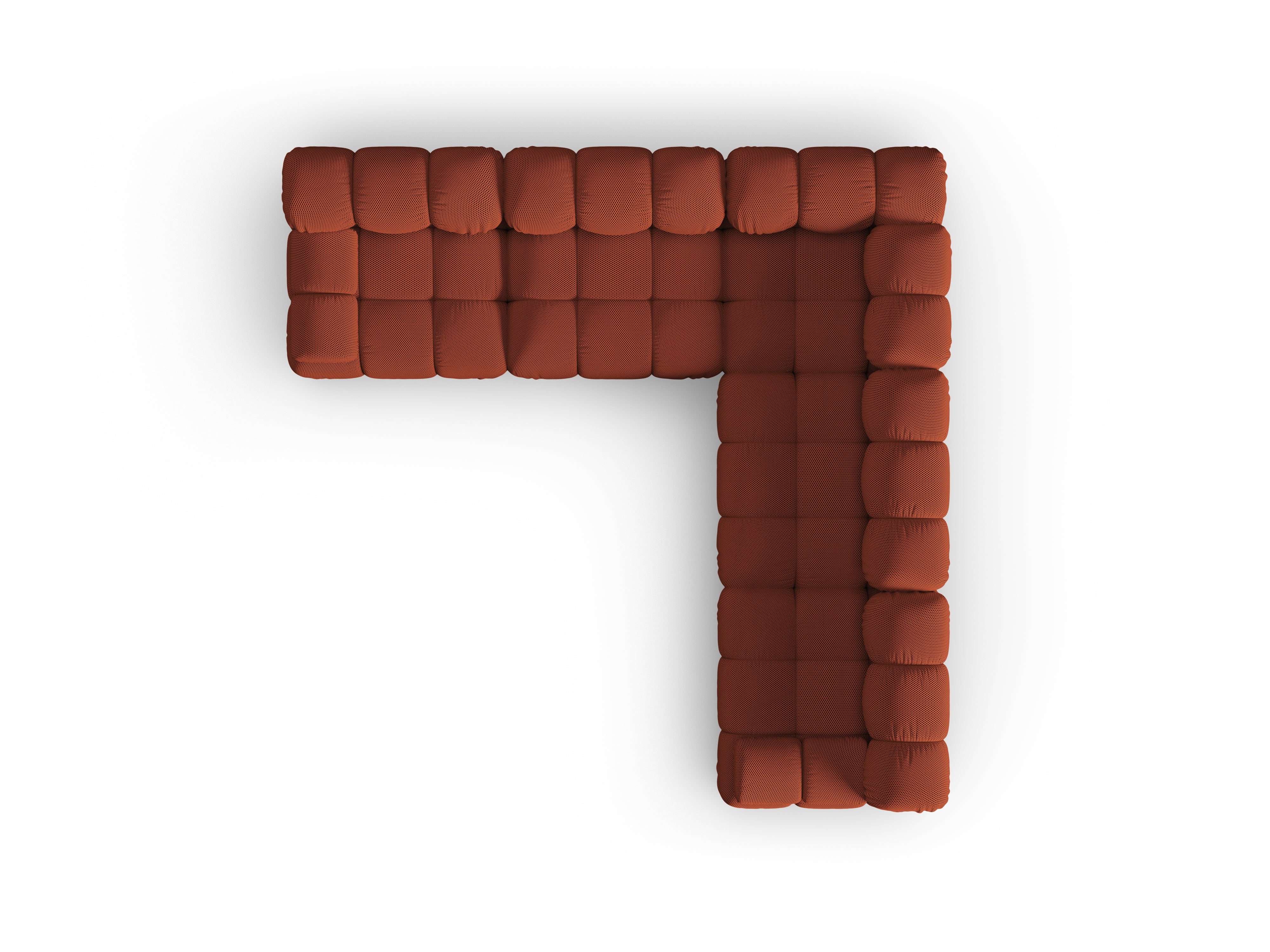 Narożnik symetryczny BELLIS ceglana tkanina 3D