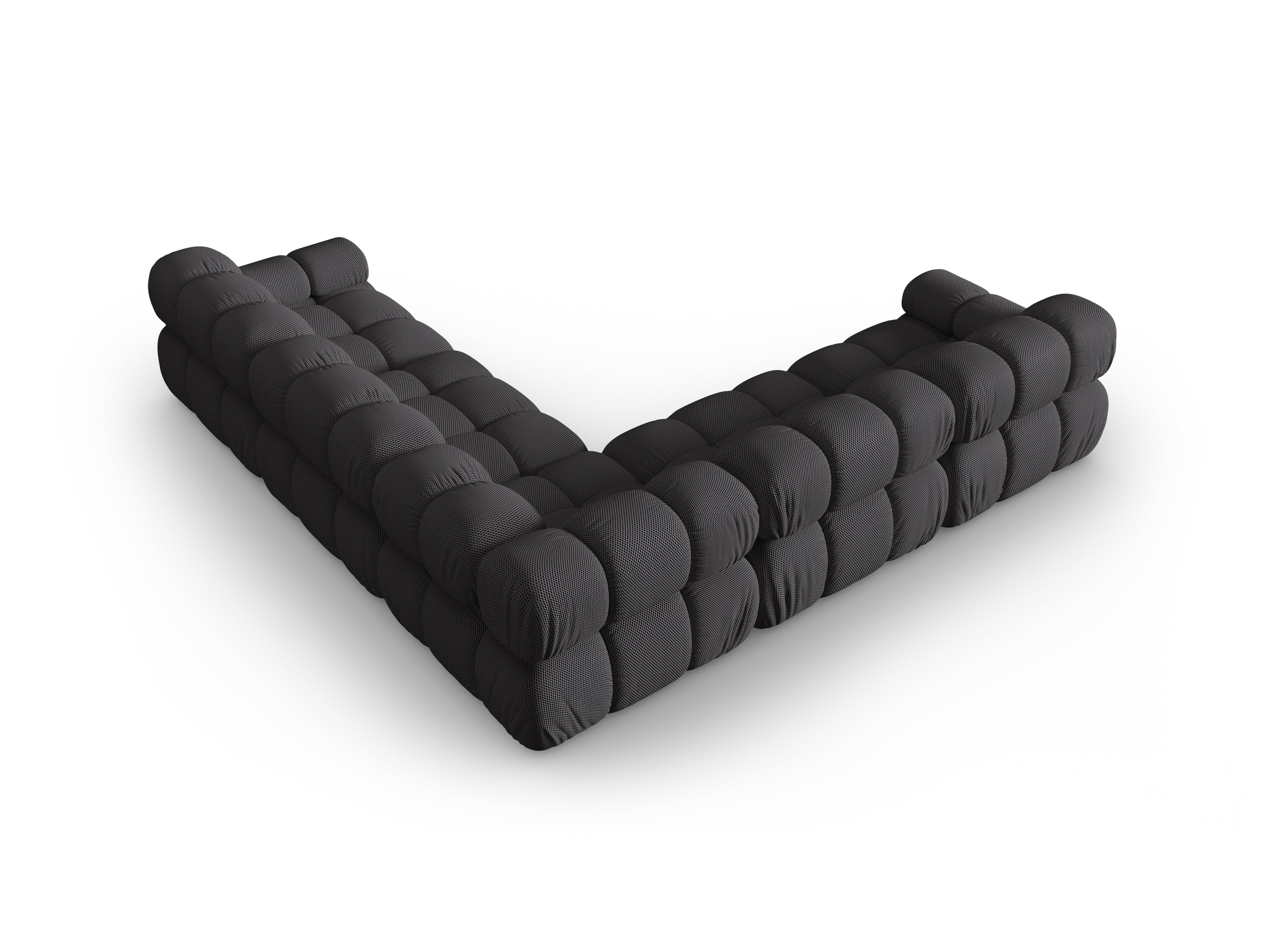 Narożnik symetryczny BELLIS ciemnoszara tkanina 3D