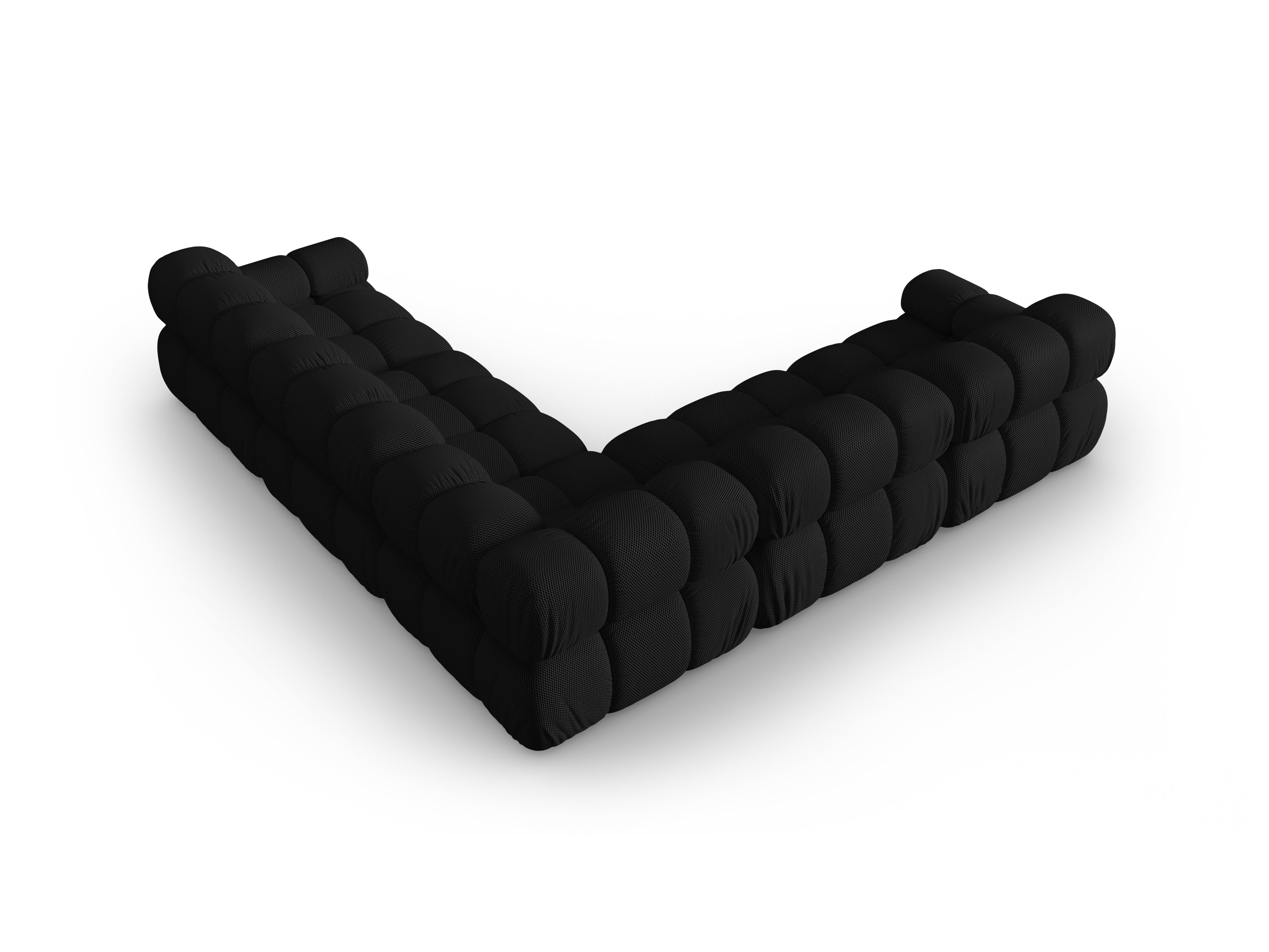 Narożnik symetryczny BELLIS czarna tkanina 3D