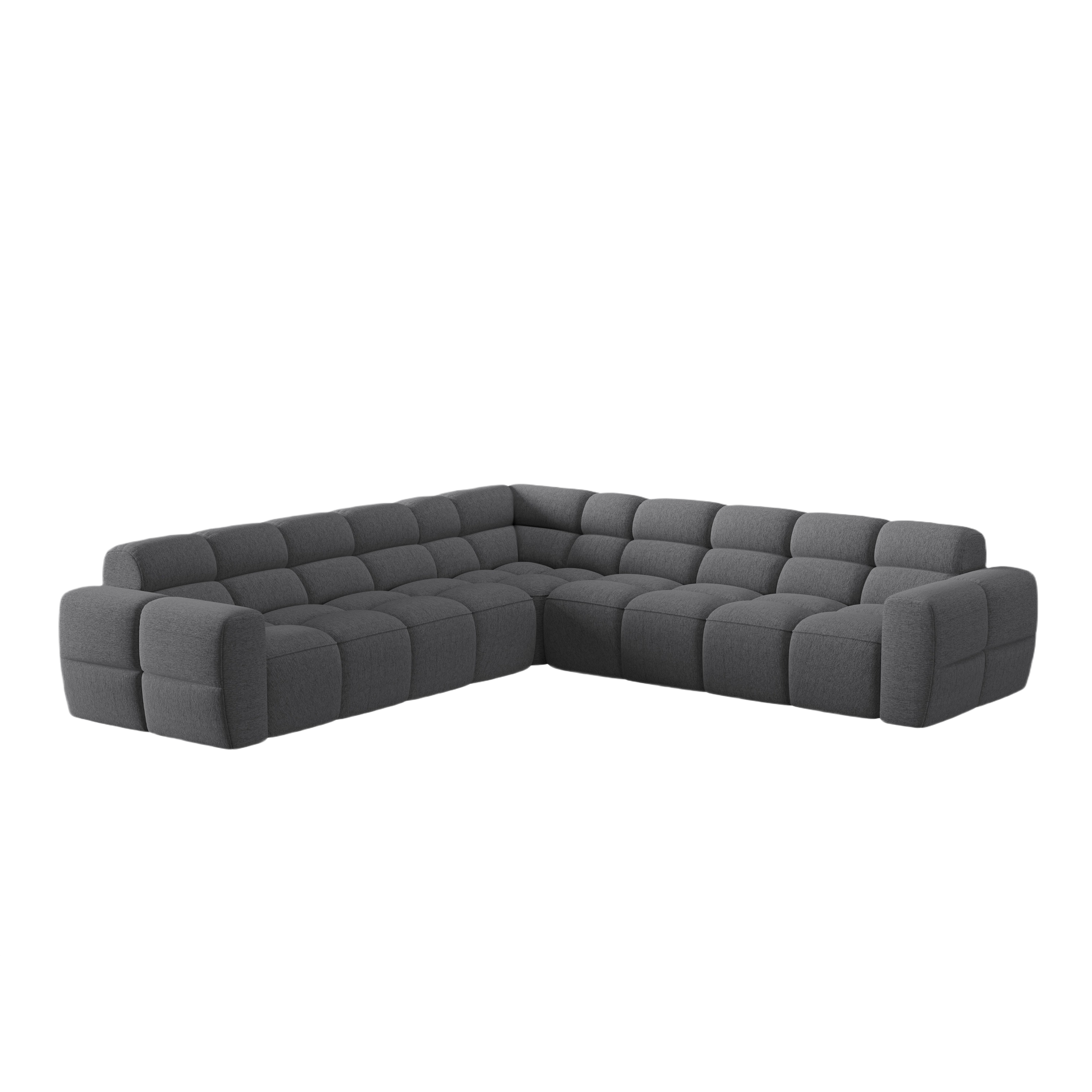 Symmetrical Corner Sofa LISA Gray Chenille