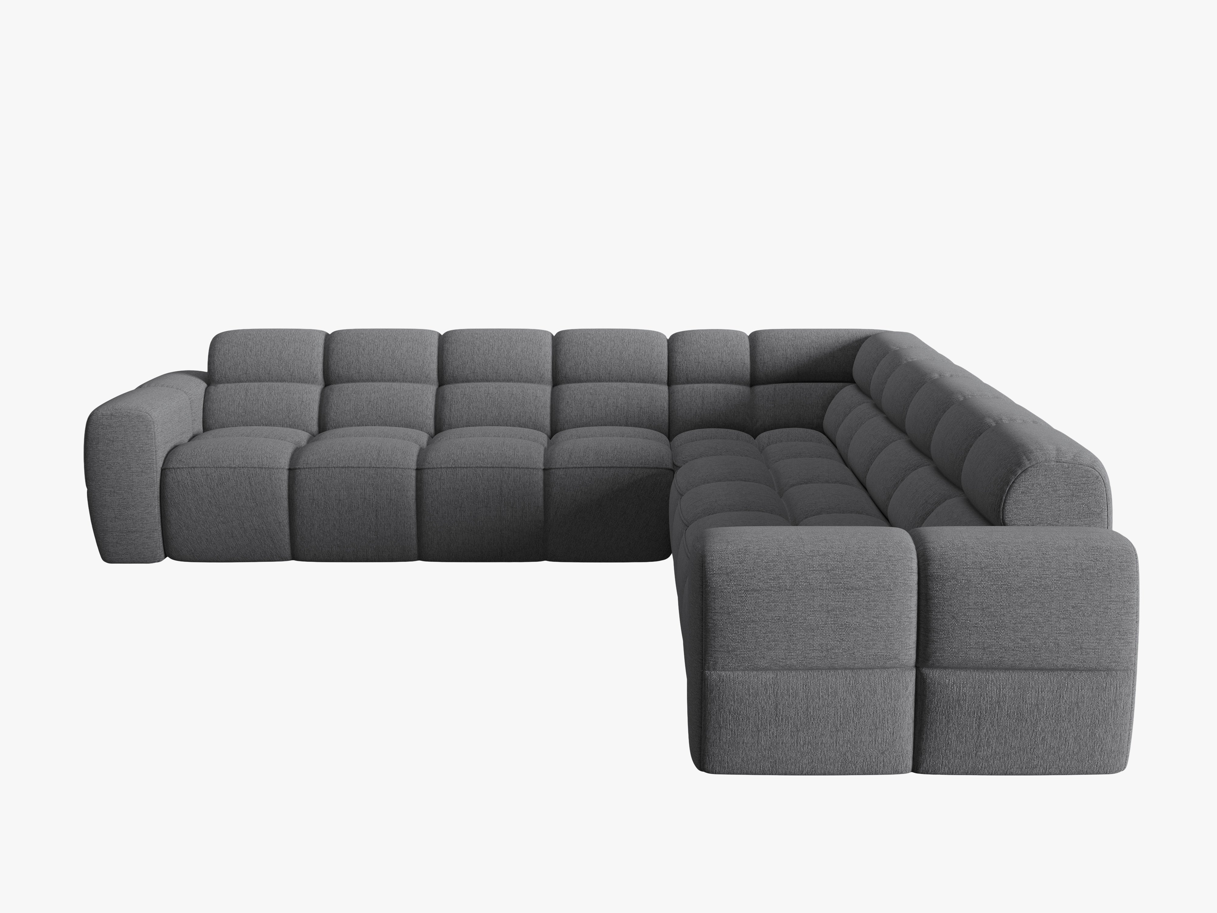 Symmetrical Corner Sofa LISA Gray Chenille