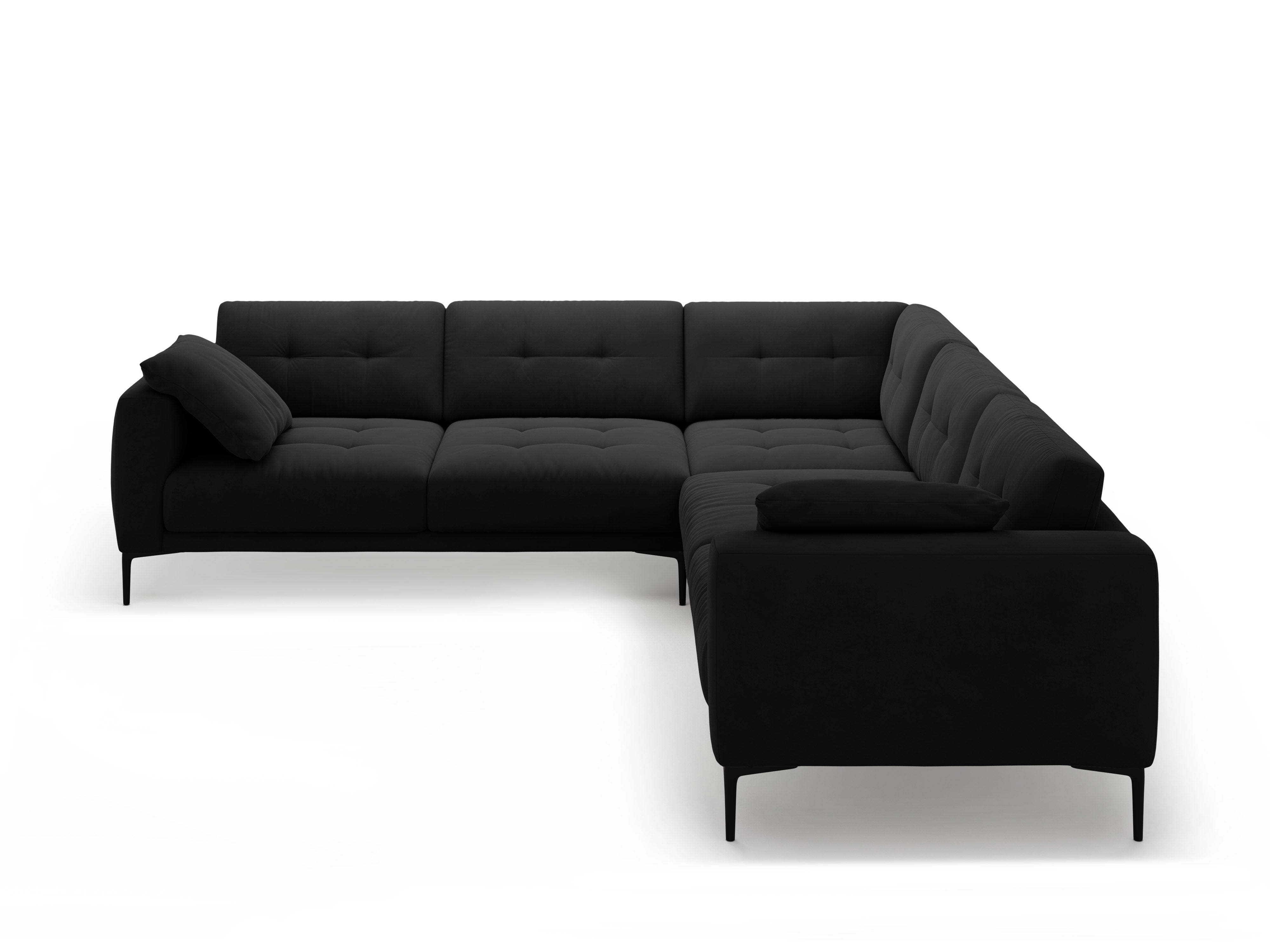 Symmetrical velvet corner sofa BEMY black