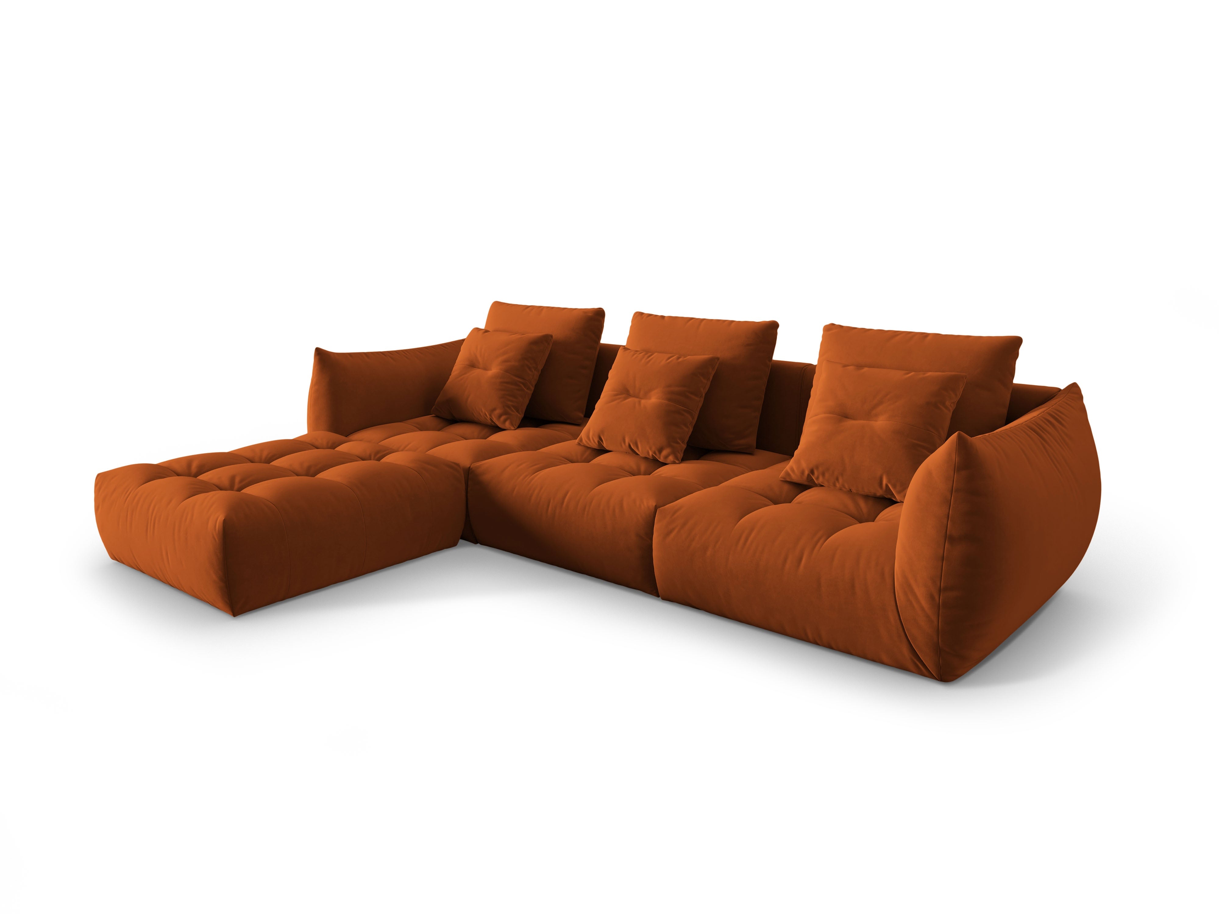 Narożnik aksamitny modułowy BLOOM terracotta
