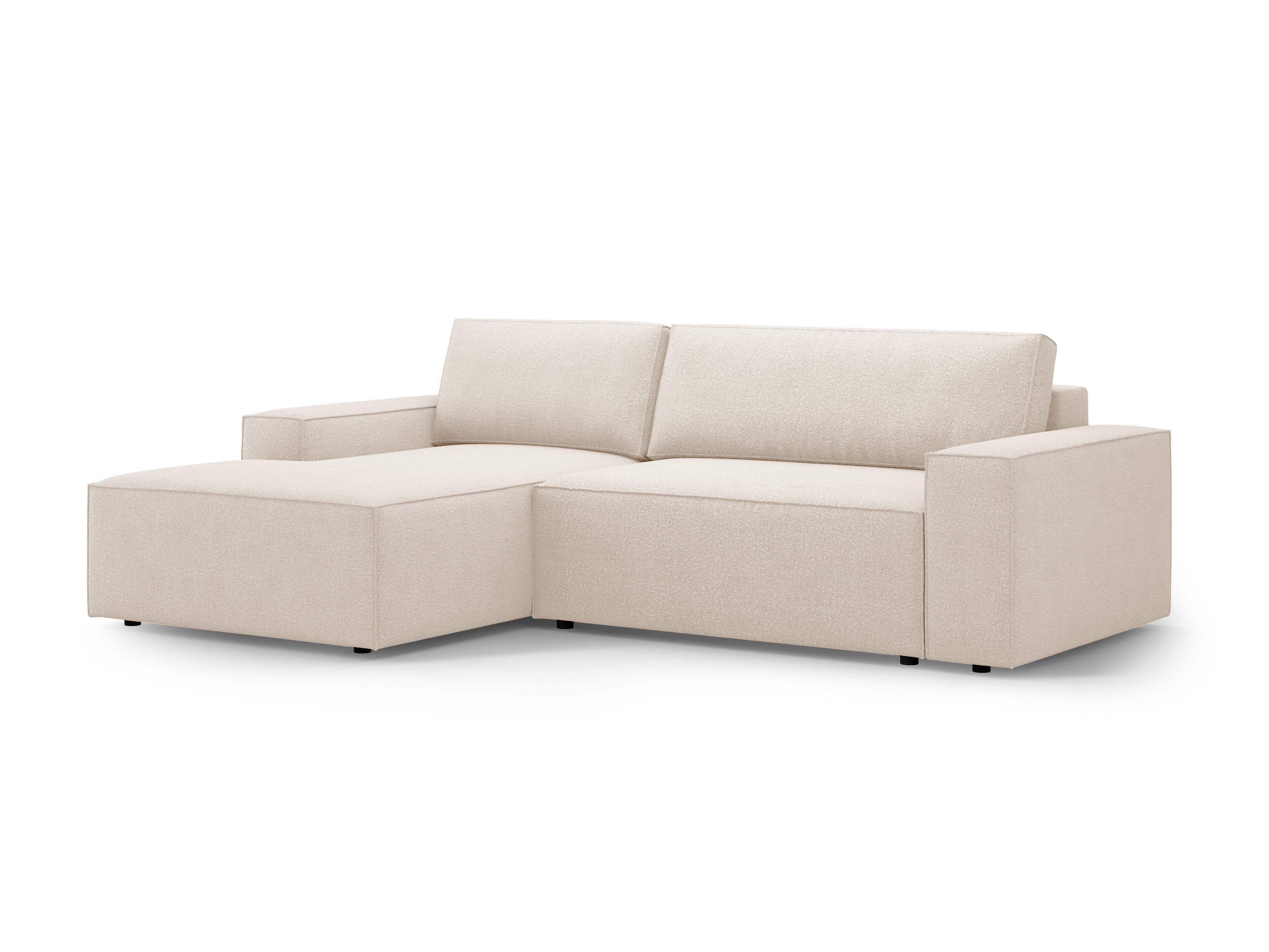 Ecksofa links mit Schlaffunktion JODIE beige Boucle