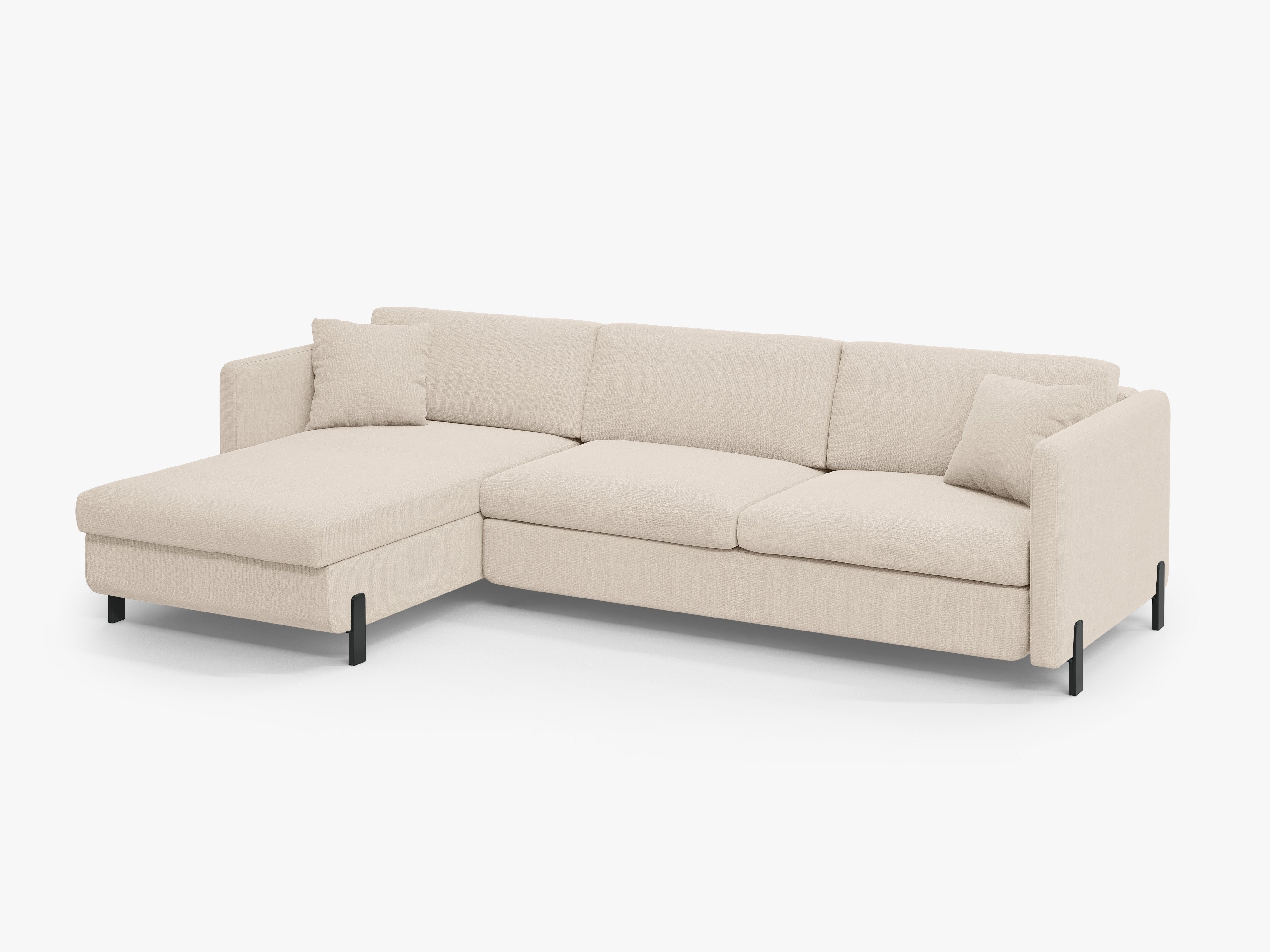 Linksecke Sofa mit Bettfunktion und Kiste, "Gloria", 5 Sitze, Beige, 280x170x80
In Europa gemacht
