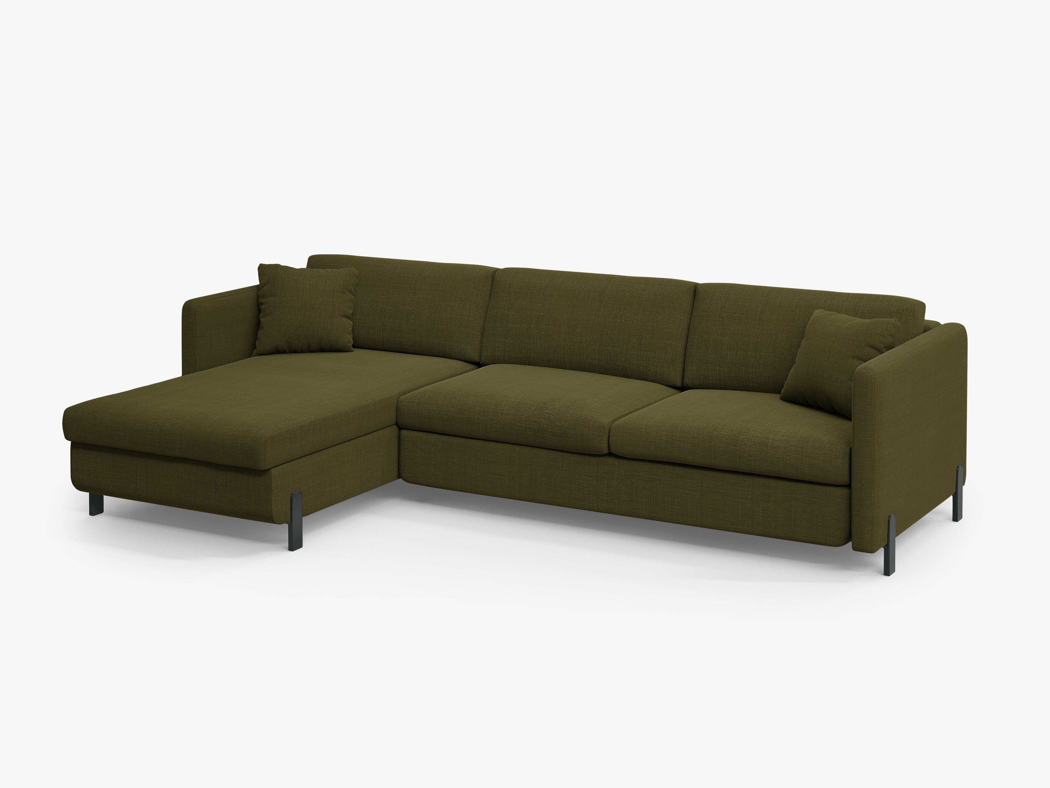 Linke Ecksofa mit Bettfunktion und Schachtel, "Gloria", 5 Sitze, Grün, 280x170x80
In Europa gemacht