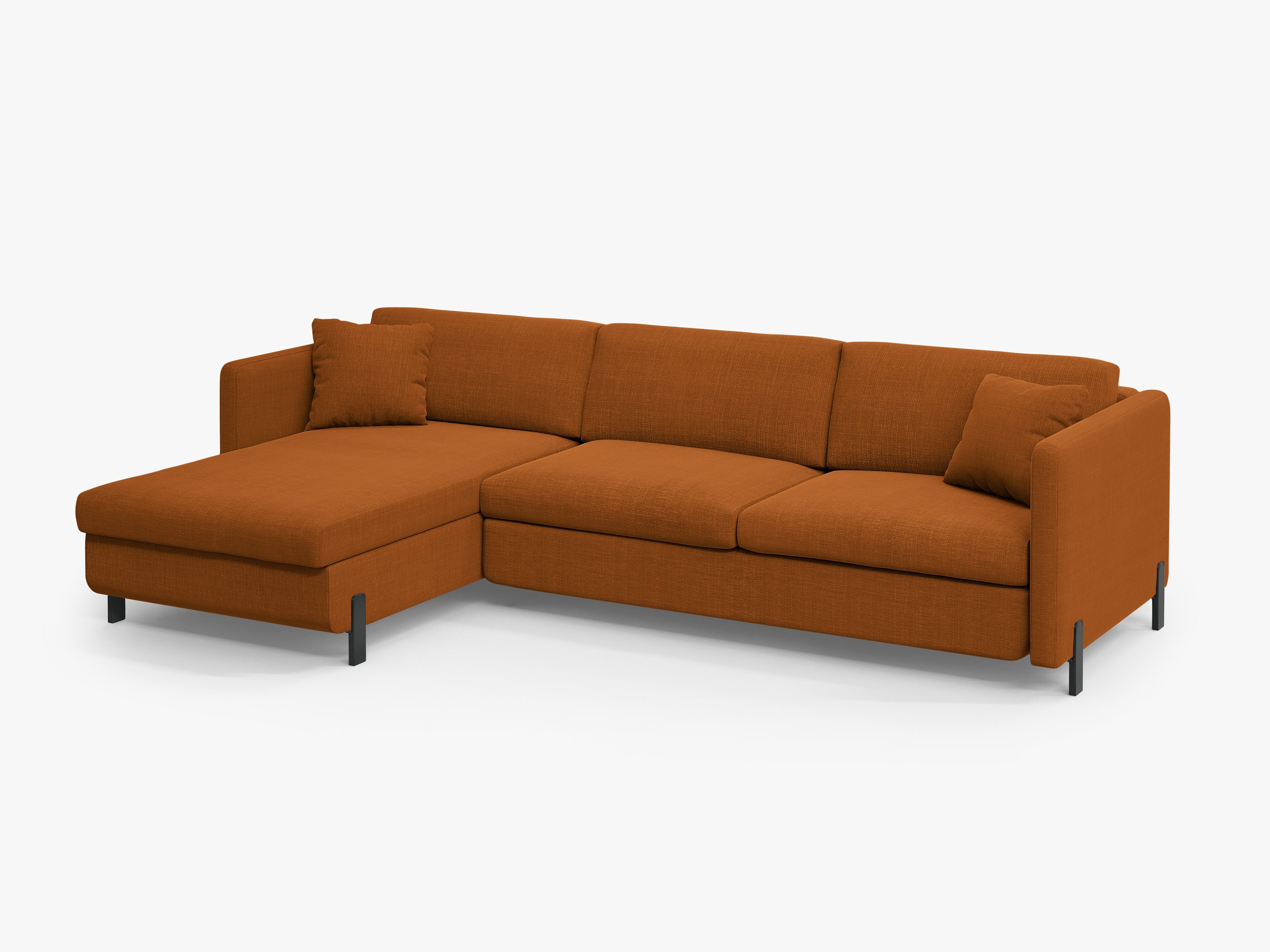Linke Ecksofa mit Bettfunktion und Schachtel, "Gloria", 5 Sitze, Ziegel, 280x170x80
In Europa gemacht