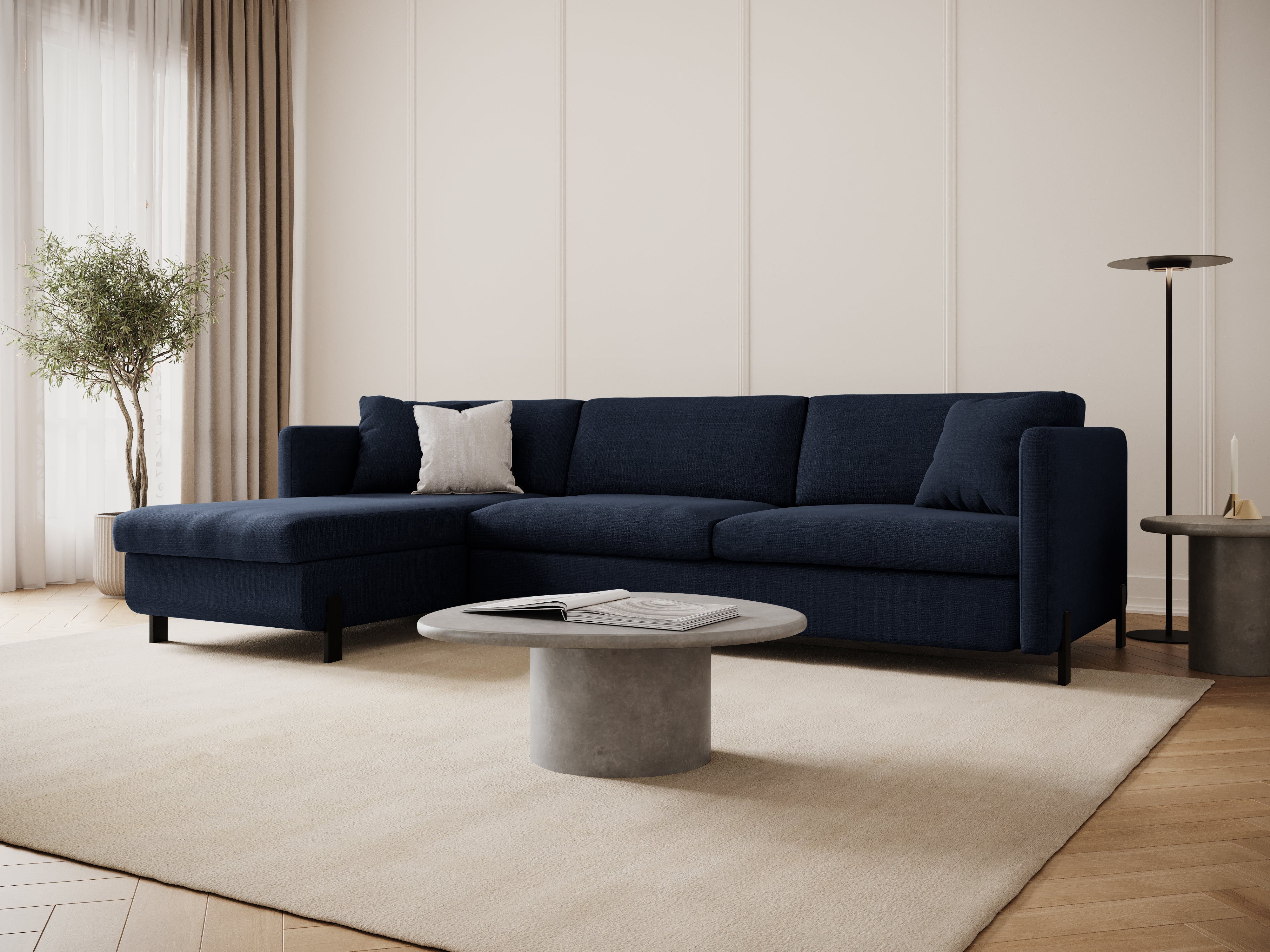 Linke Ecksofa mit Bettfunktion und Schachtel, "Gloria", 5 Sitze, Blau, 280x170x80
In Europa gemacht