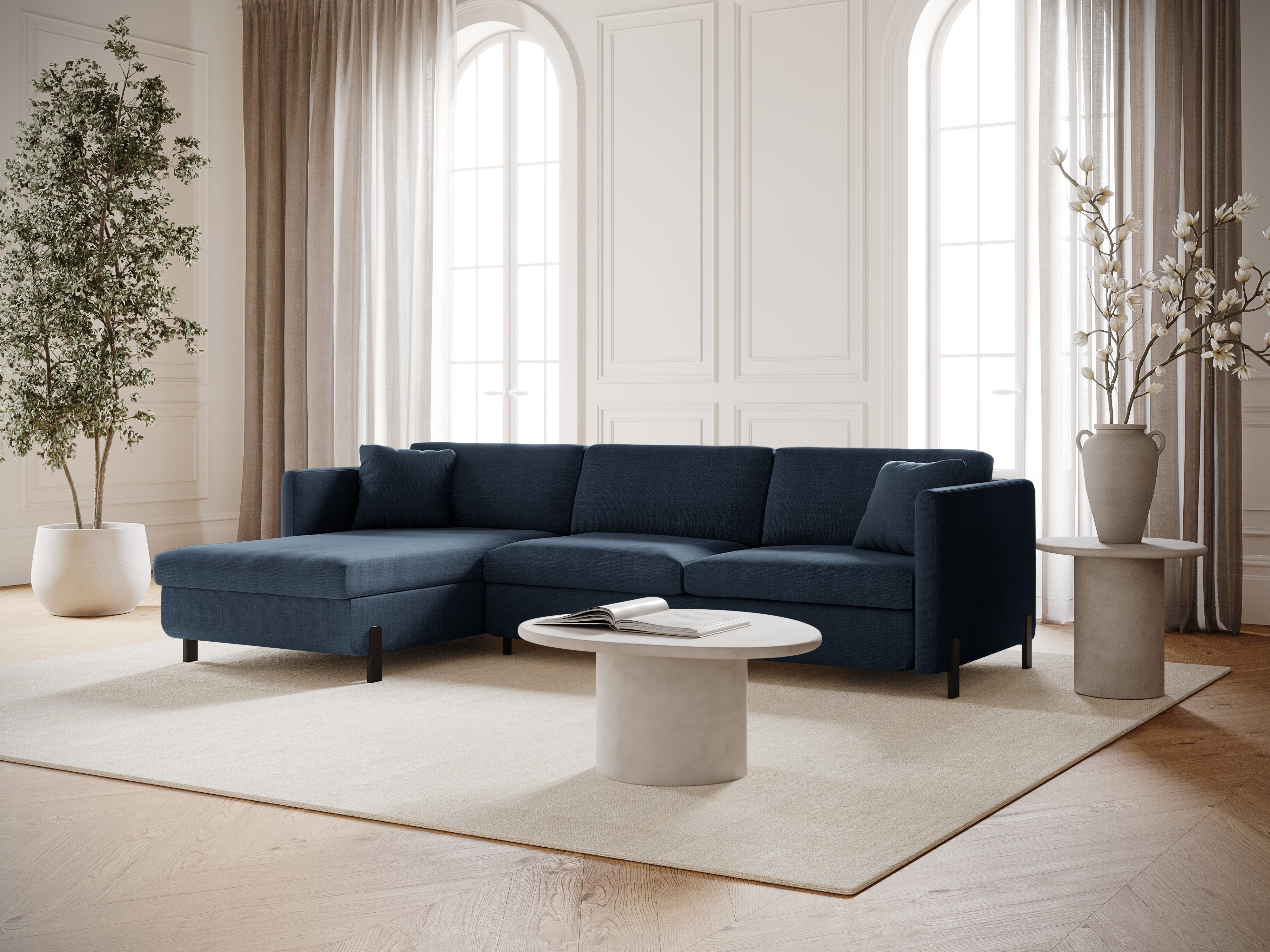 Linke Ecksofa mit Bettfunktion und Schachtel, "Gloria", 5 Sitze, Blau, 280x170x80
In Europa gemacht