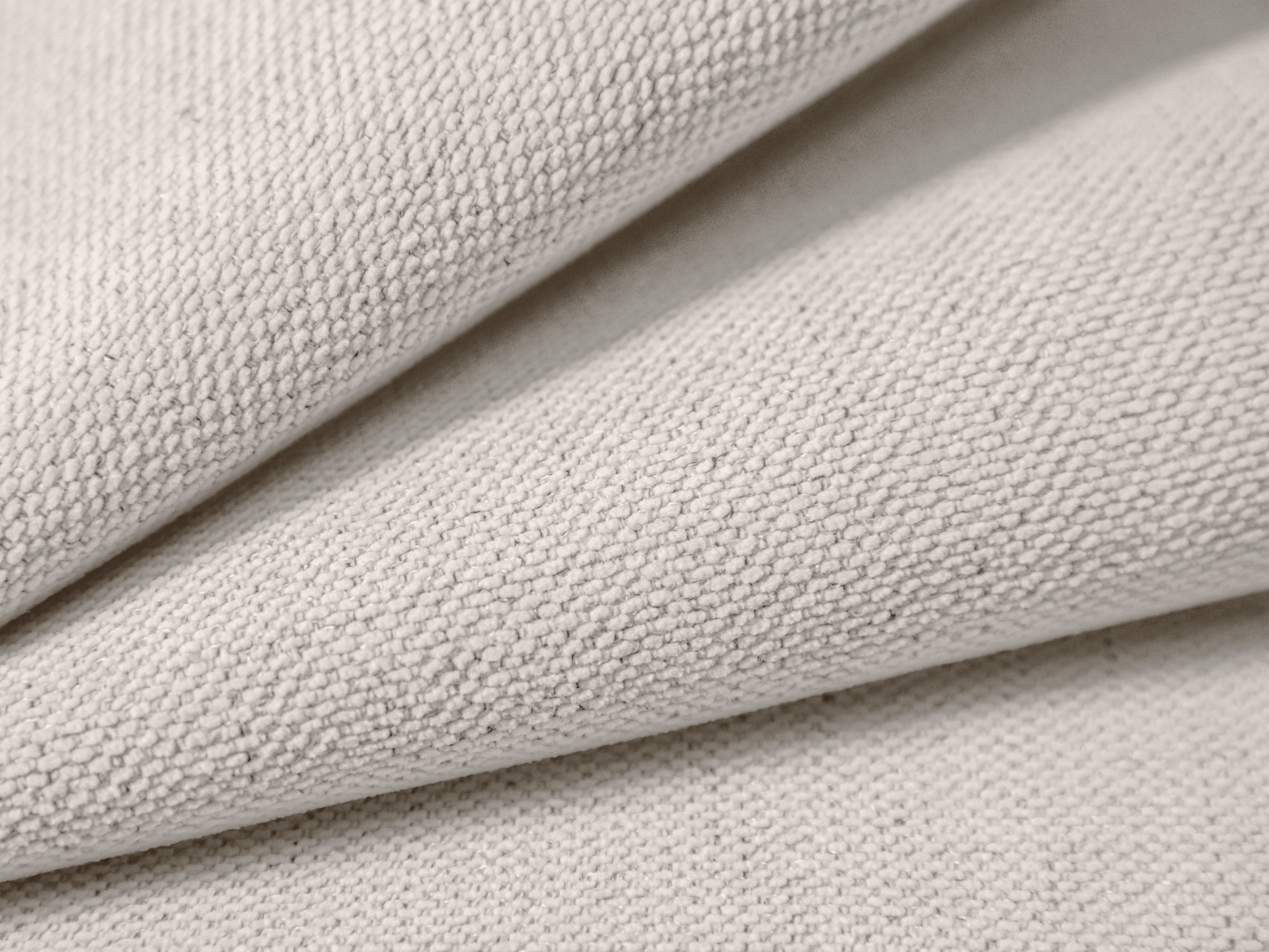 Left-sided 3-seater sofa bed VICTOR light beige chenille