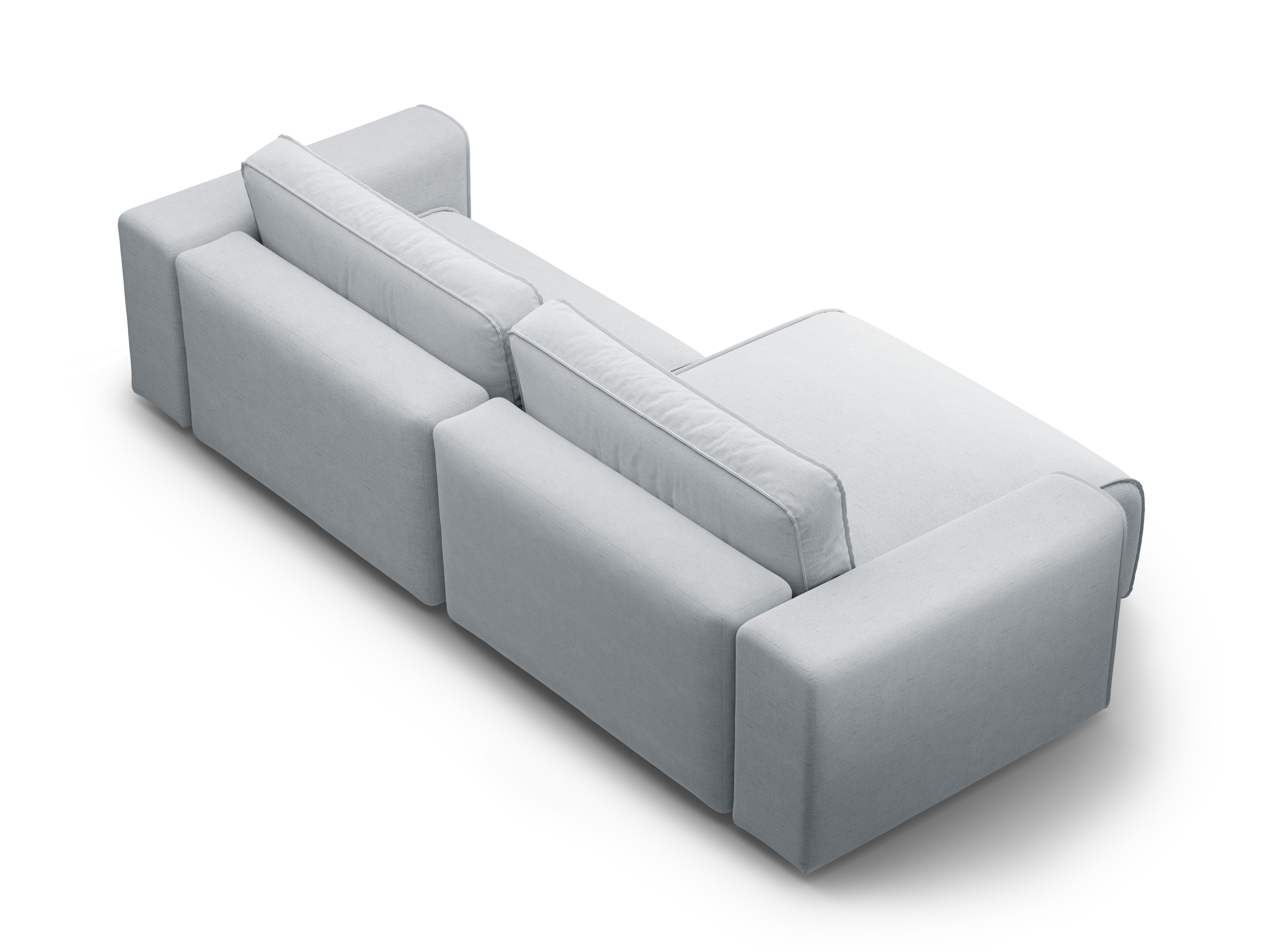 Left-facing 3-seater sofa bed VICTOR light gray chenille