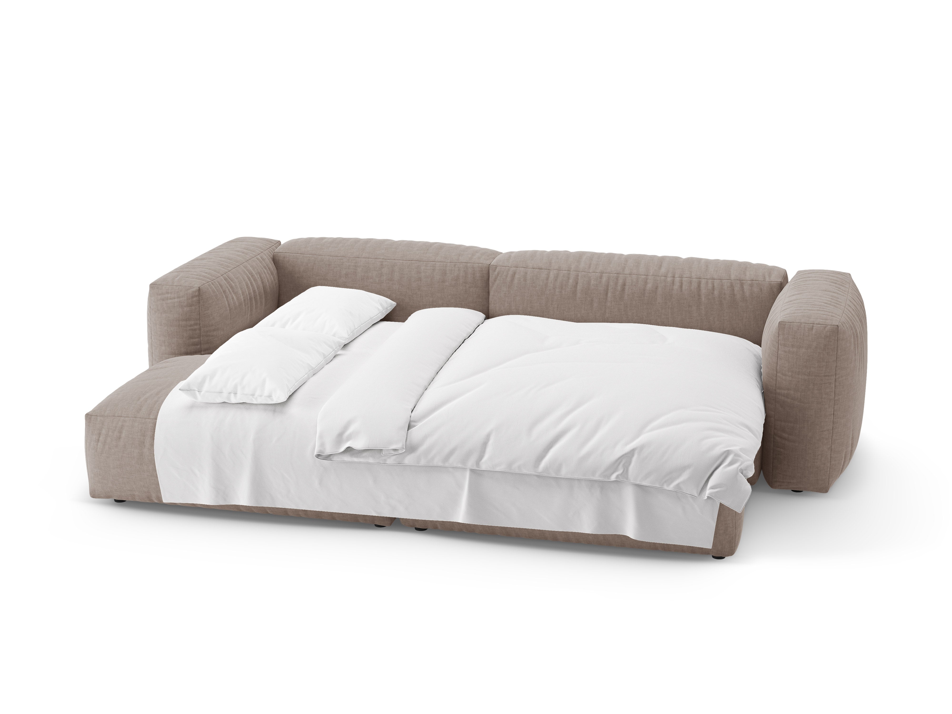 Narożnik lewostronny z funkcją spania MARTINA ciemny beżowy