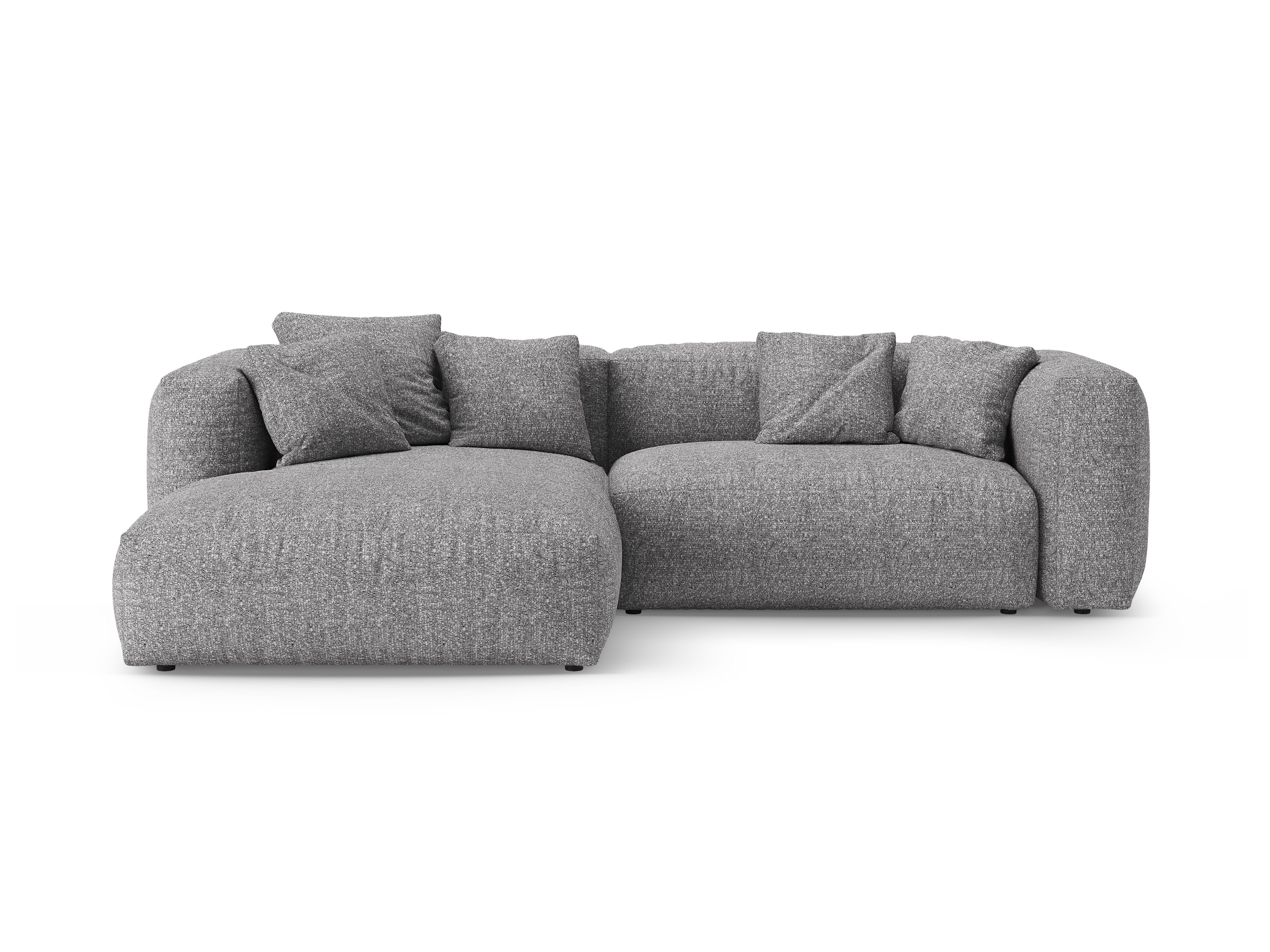 Narożnik lewostronny z funkcją spania MARTINA grafitowy boucle