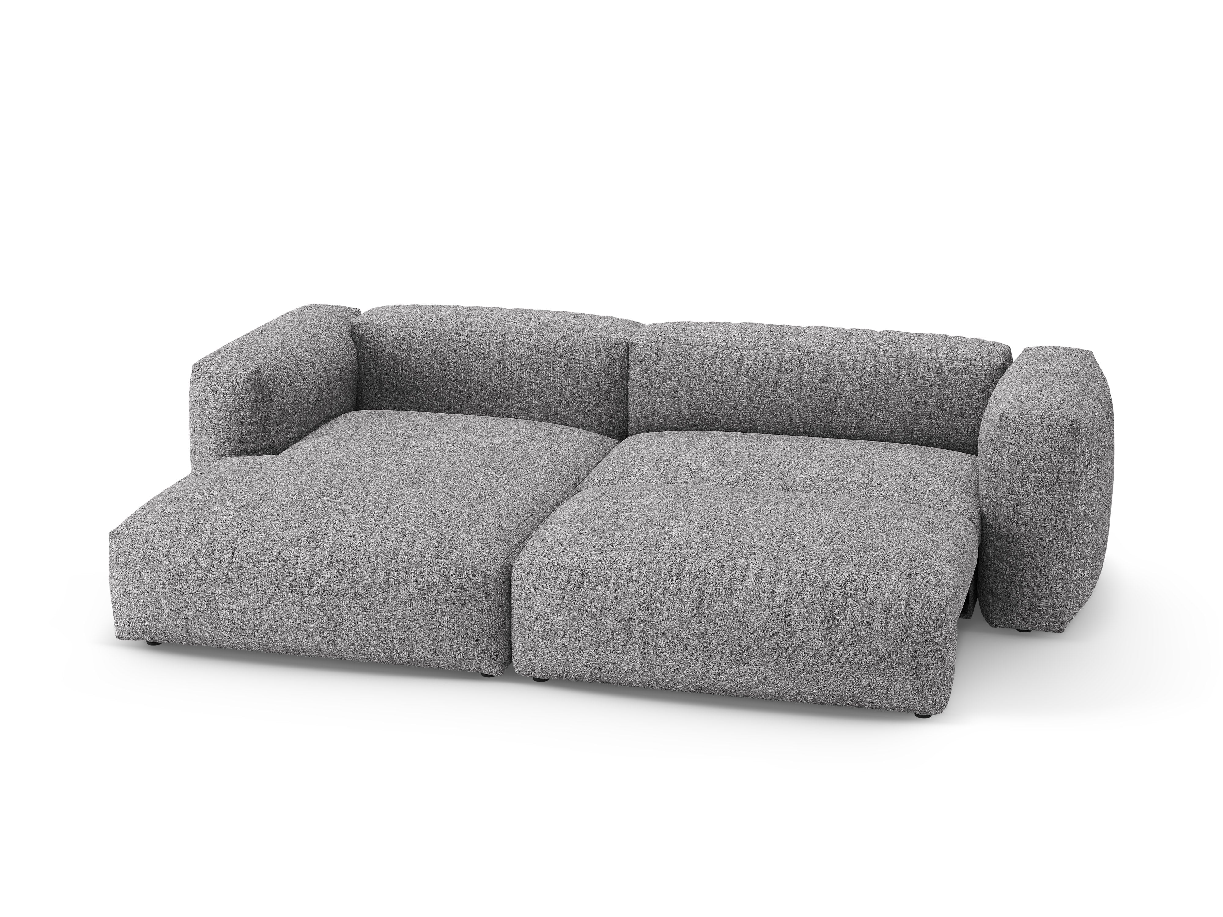 Narożnik lewostronny z funkcją spania MARTINA grafitowy boucle