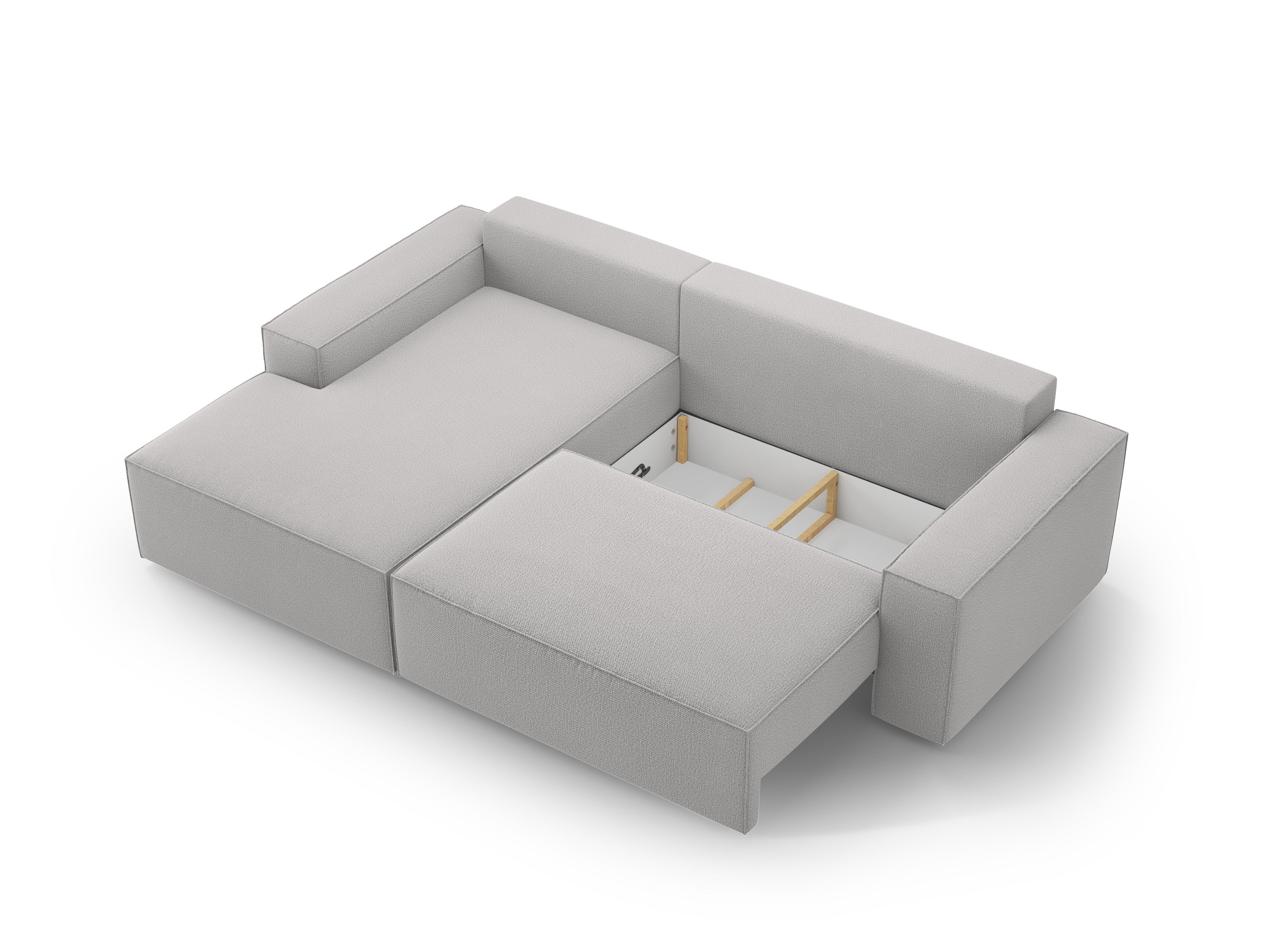 Ecksofa links mit Schlaffunktion JODIE hellgrau