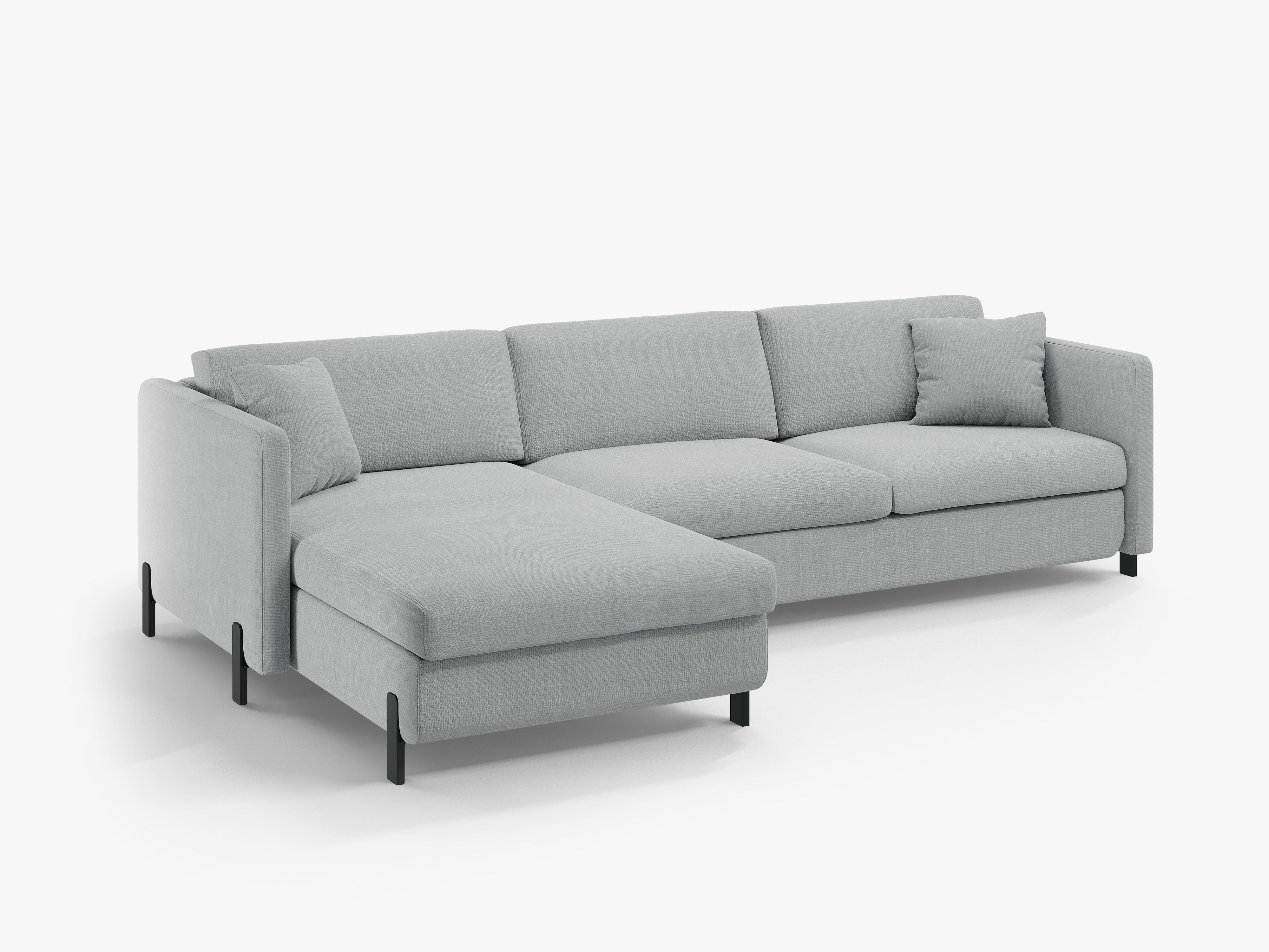 Linke Ecksofa mit Bettfunktion und Schachtel, "Gloria", 4 Sitze, hellgrau, 260x170x80
In Europa gemacht