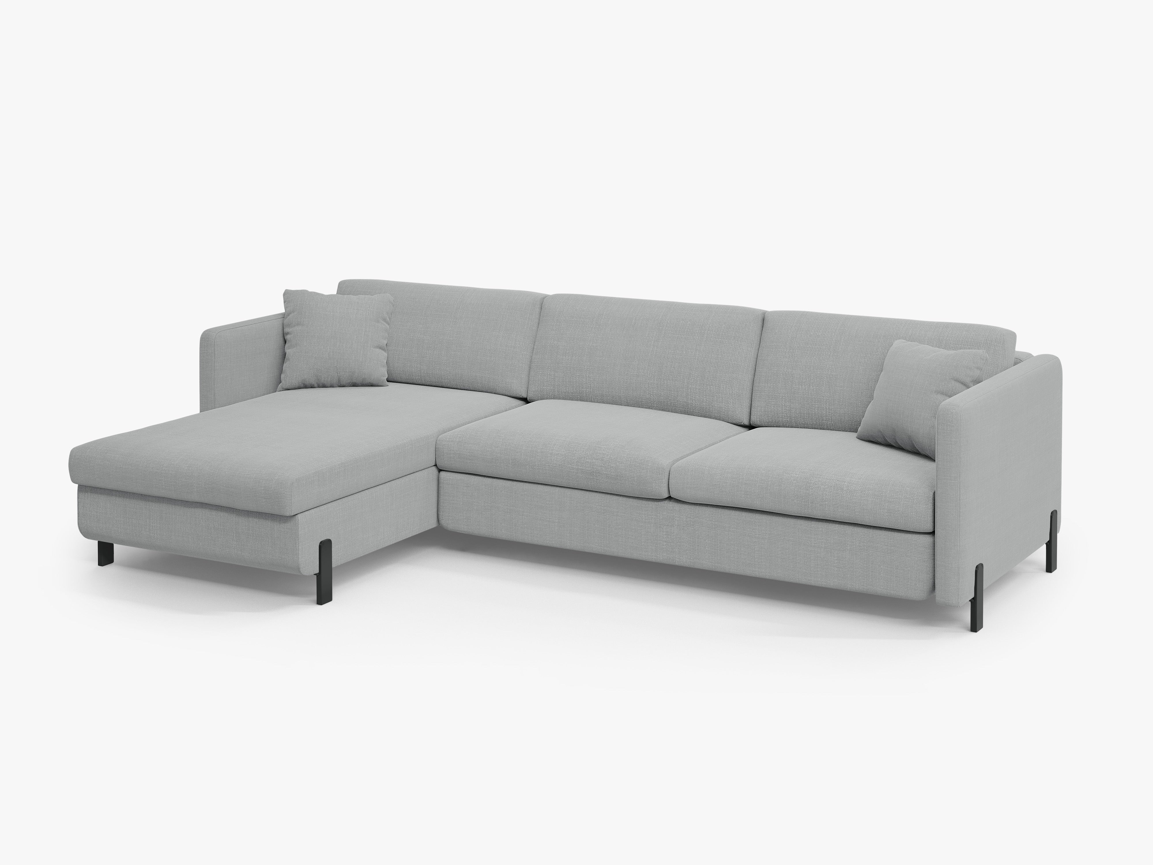 Linke Ecksofa mit Bettfunktion und Schachtel, "Gloria", 4 Sitze, hellgrau, 260x170x80
In Europa gemacht