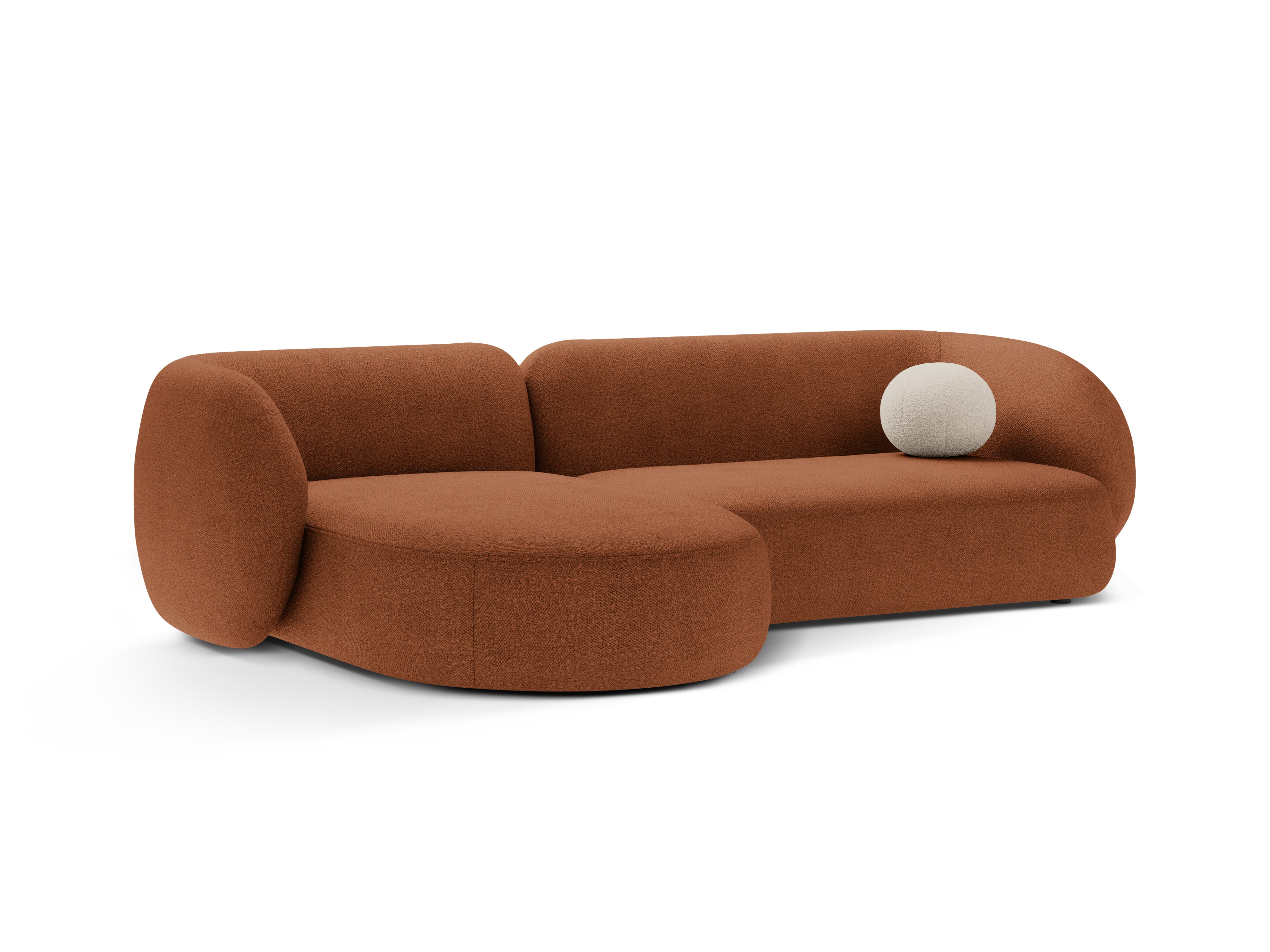 Linksseitiges 3-Sitzer-Sofa KATE terracotta Boucle