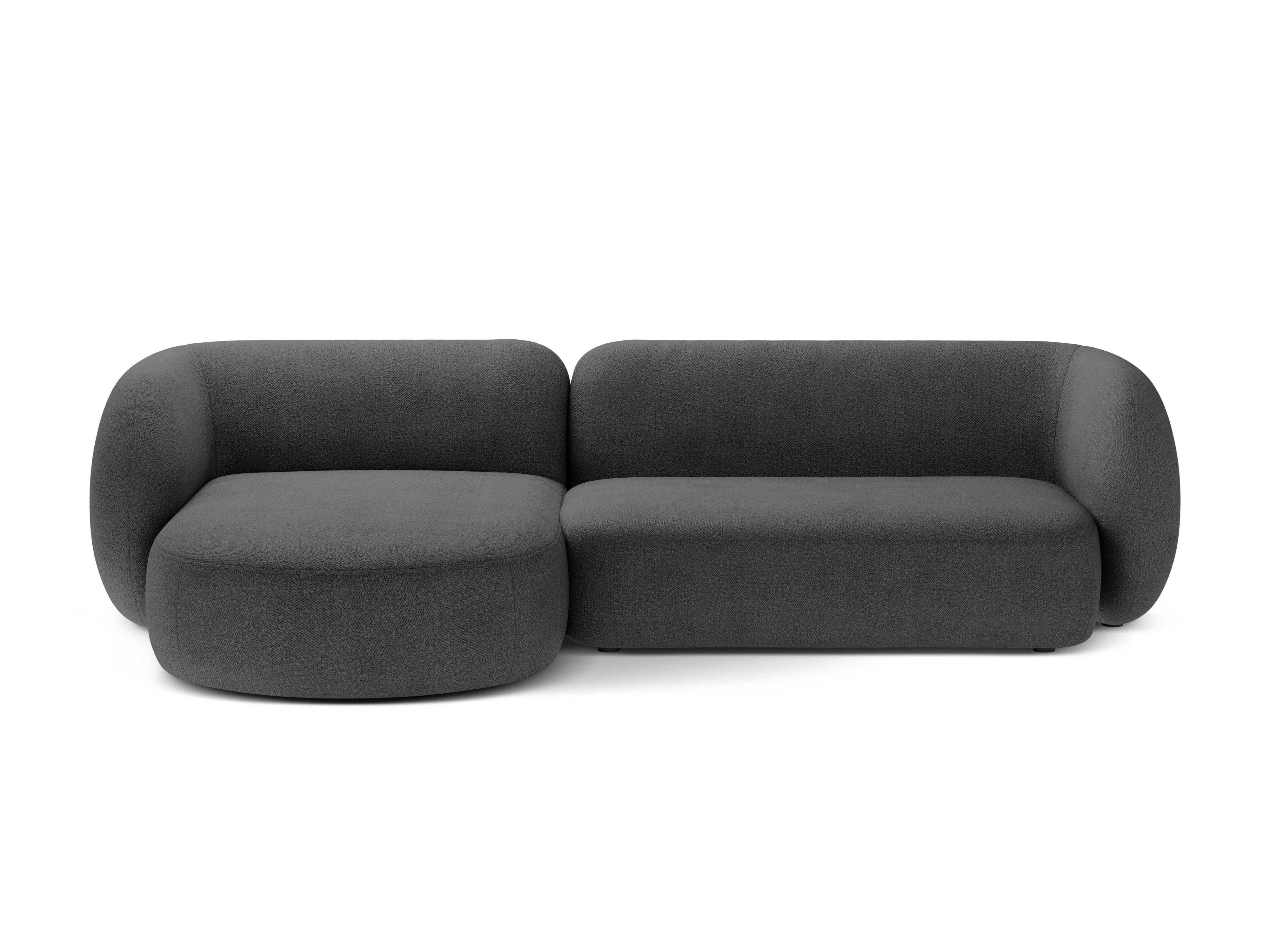 Linksseitiges 3-Sitzer-Sofa KATE dunkelgrau Boucle
