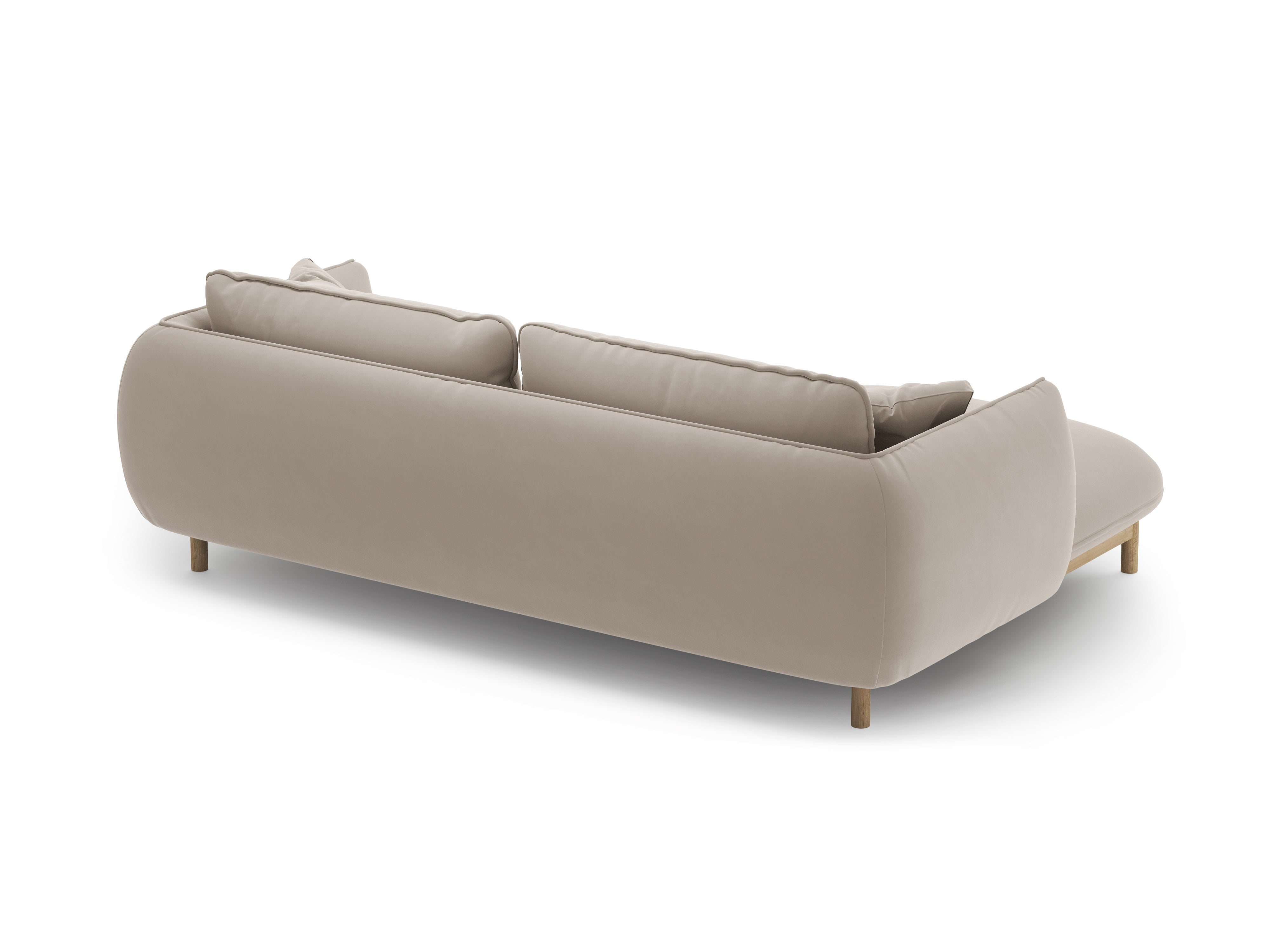 Left-facing velvet corner sofa ADA light beige