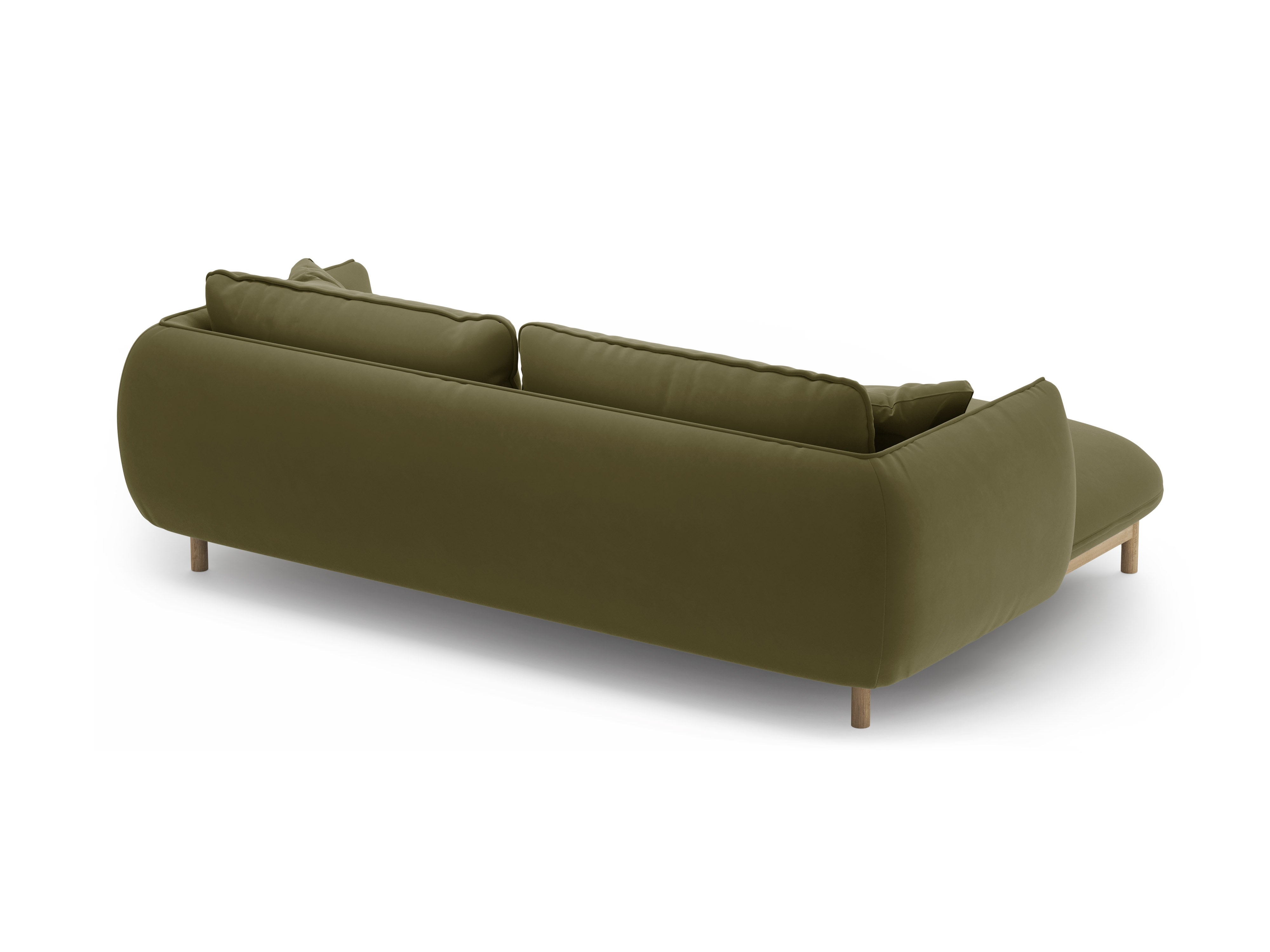 Left-facing velvet corner sofa ADA light green