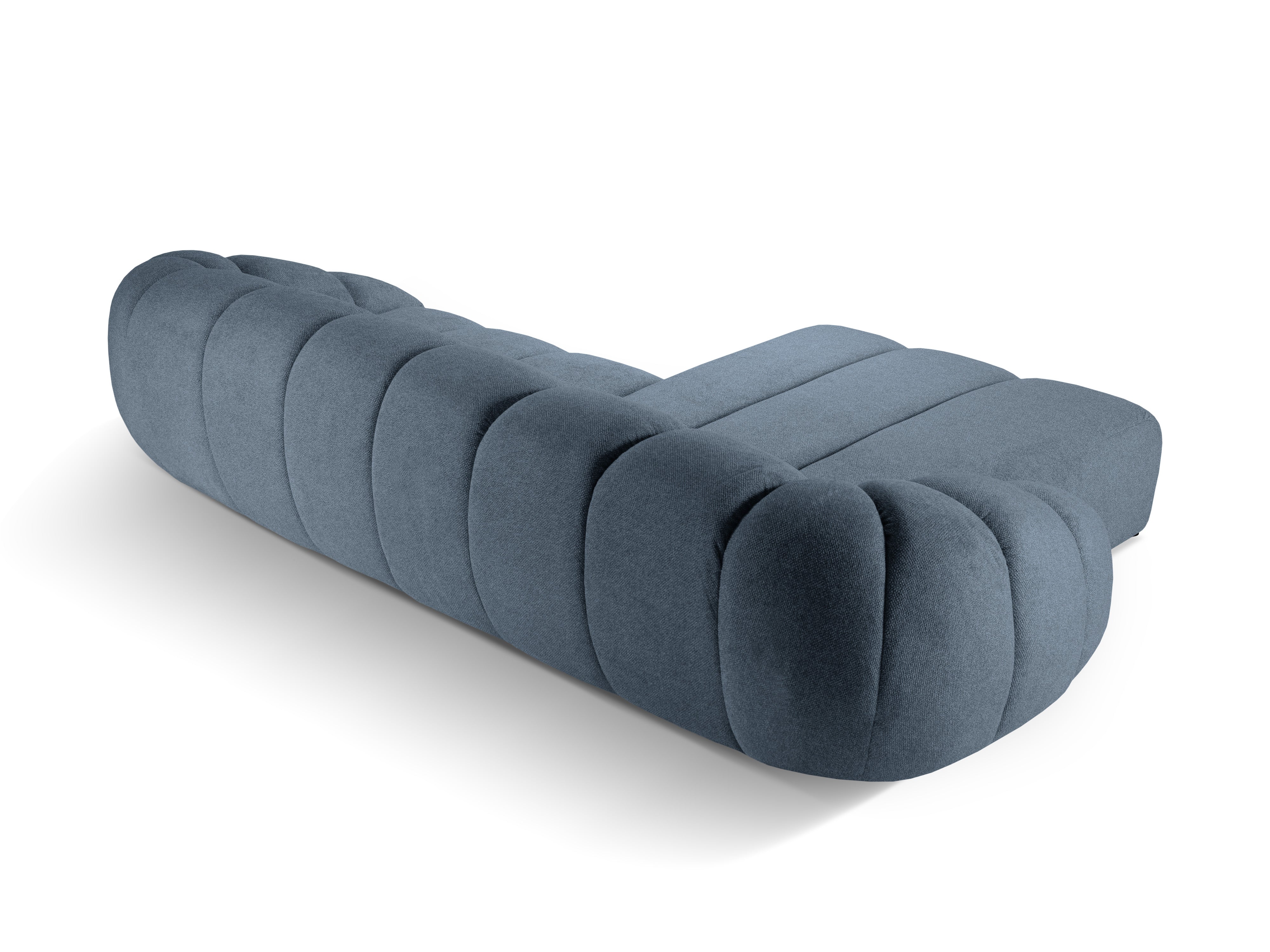 Velvet Left Corner Sofa, "Diana", 4 Seats, Blue Jeans, 334x182x72
Made in Europe