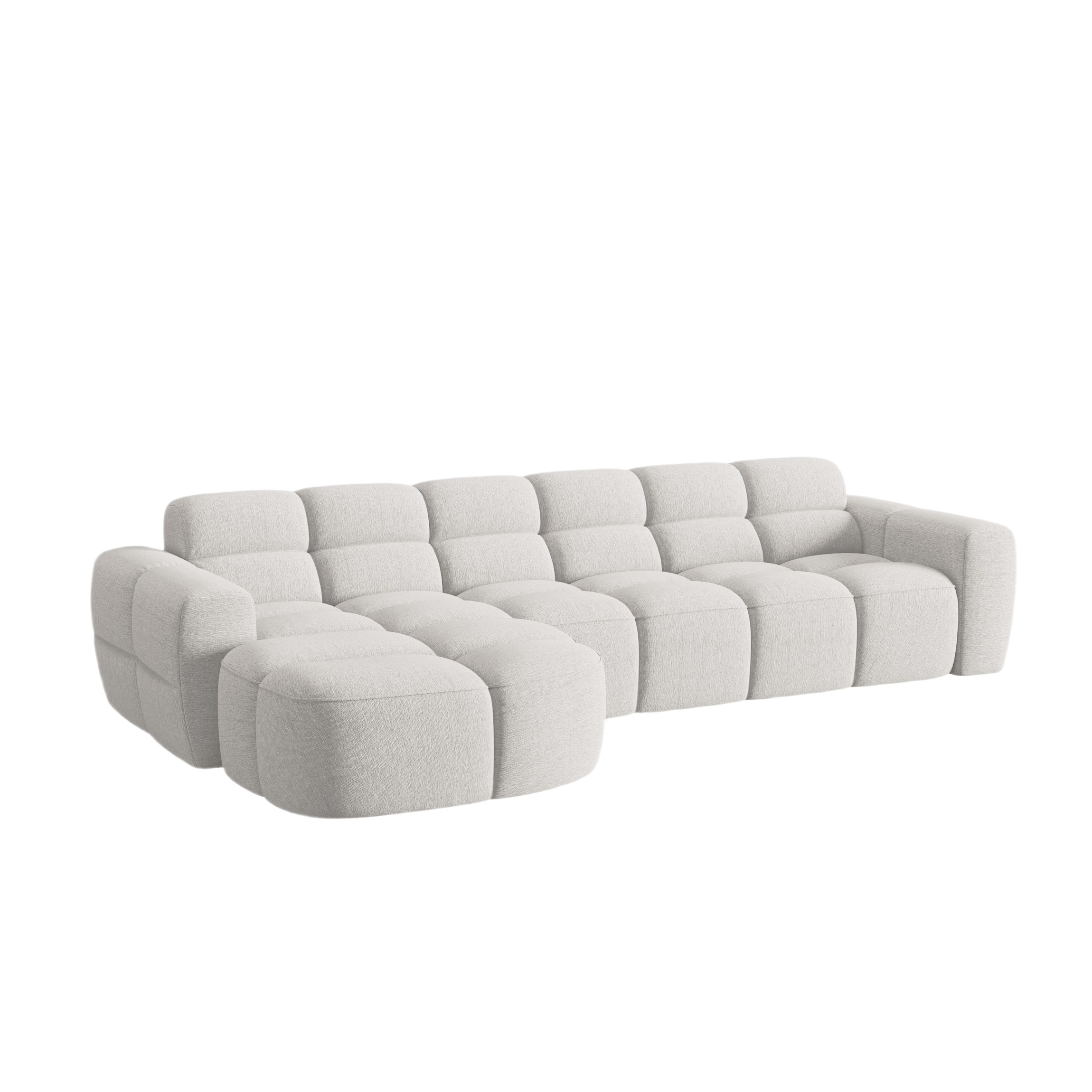 Left-sided corner sofa LISA light gray chenille [Monika] [Julia spr]