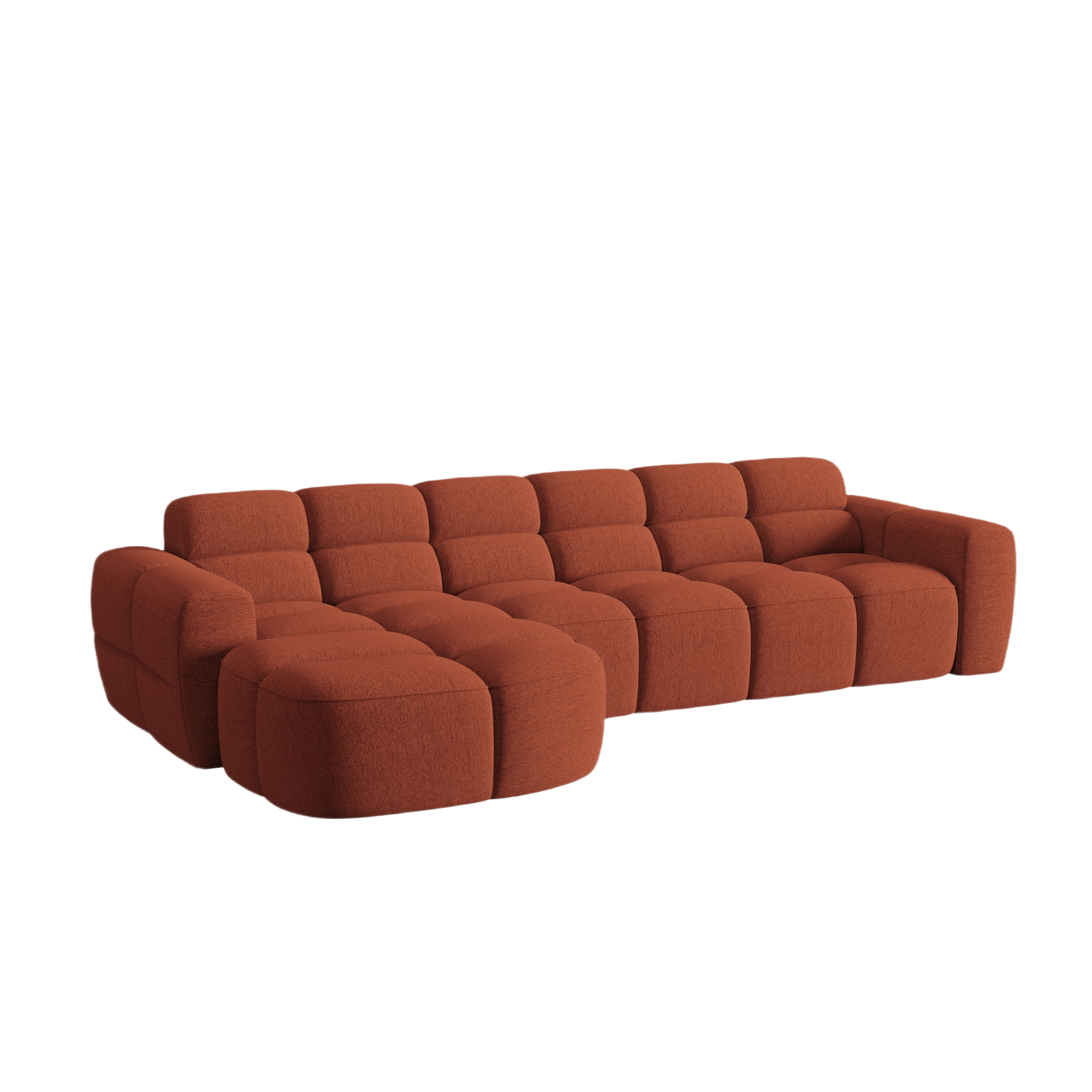 Left-sided corner sofa LISA terracotta chenille [Monika] [Julia spr]