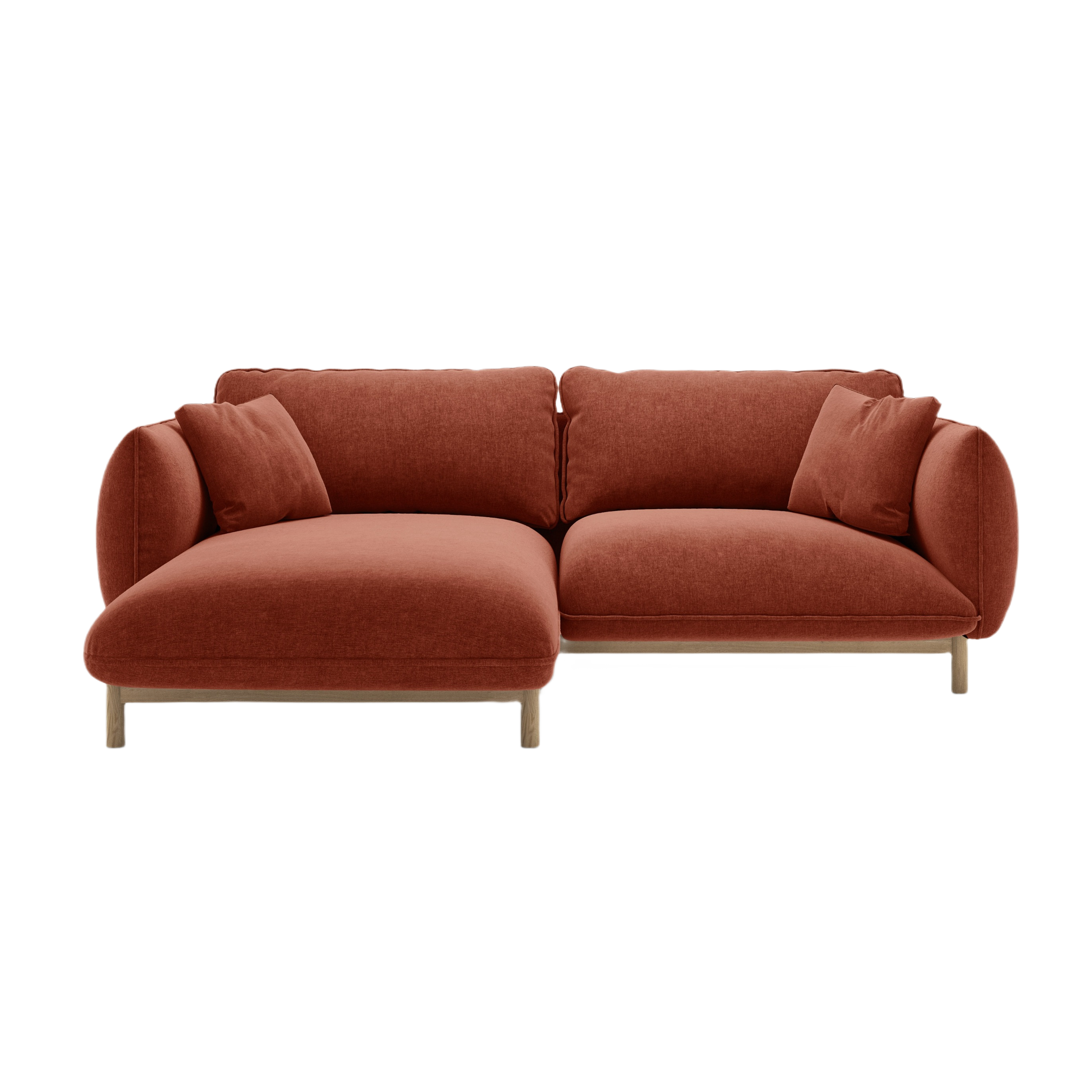 Left-sided corner sofa ADA in chestnut chenille