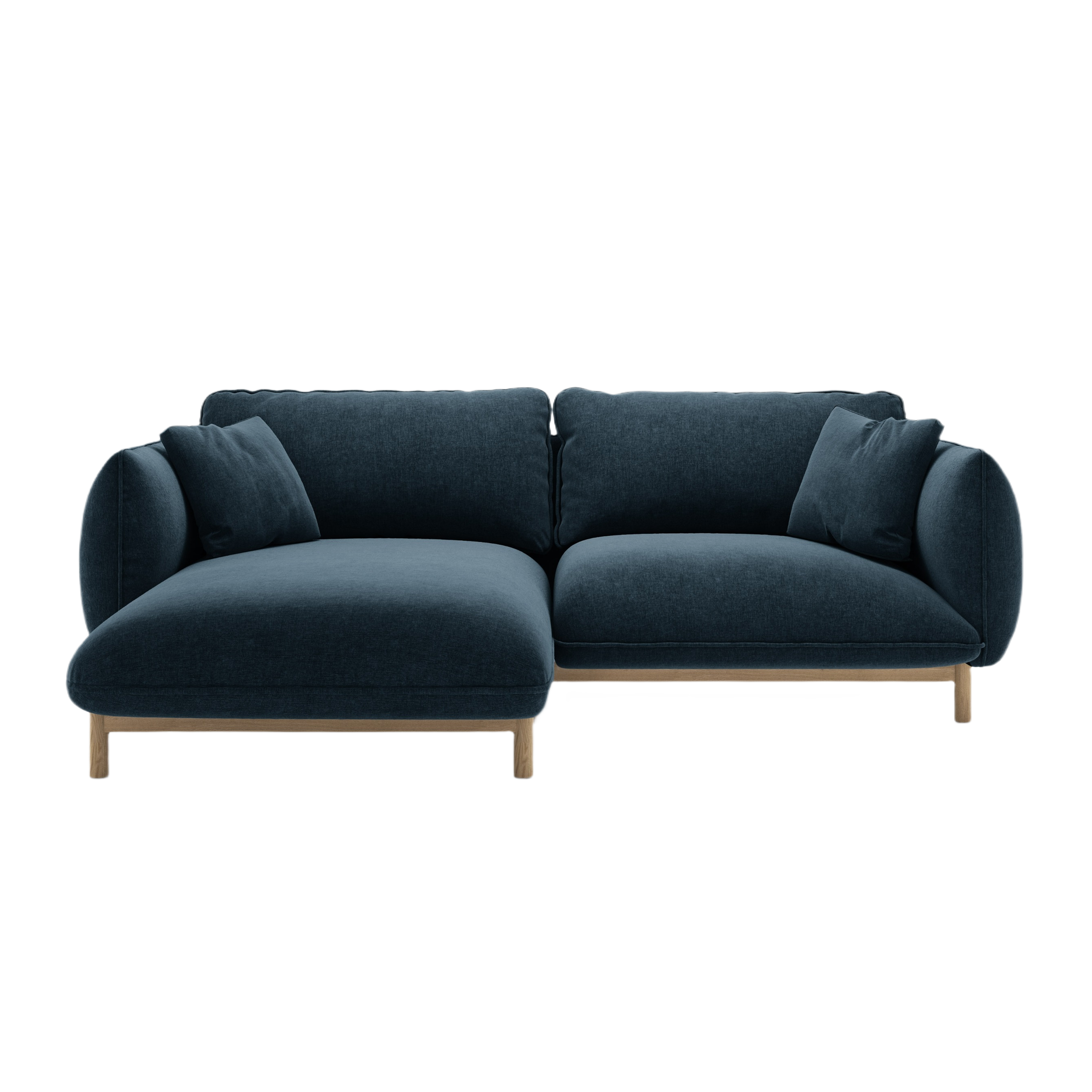 Left-sided corner sofa ADA sea blue chenille