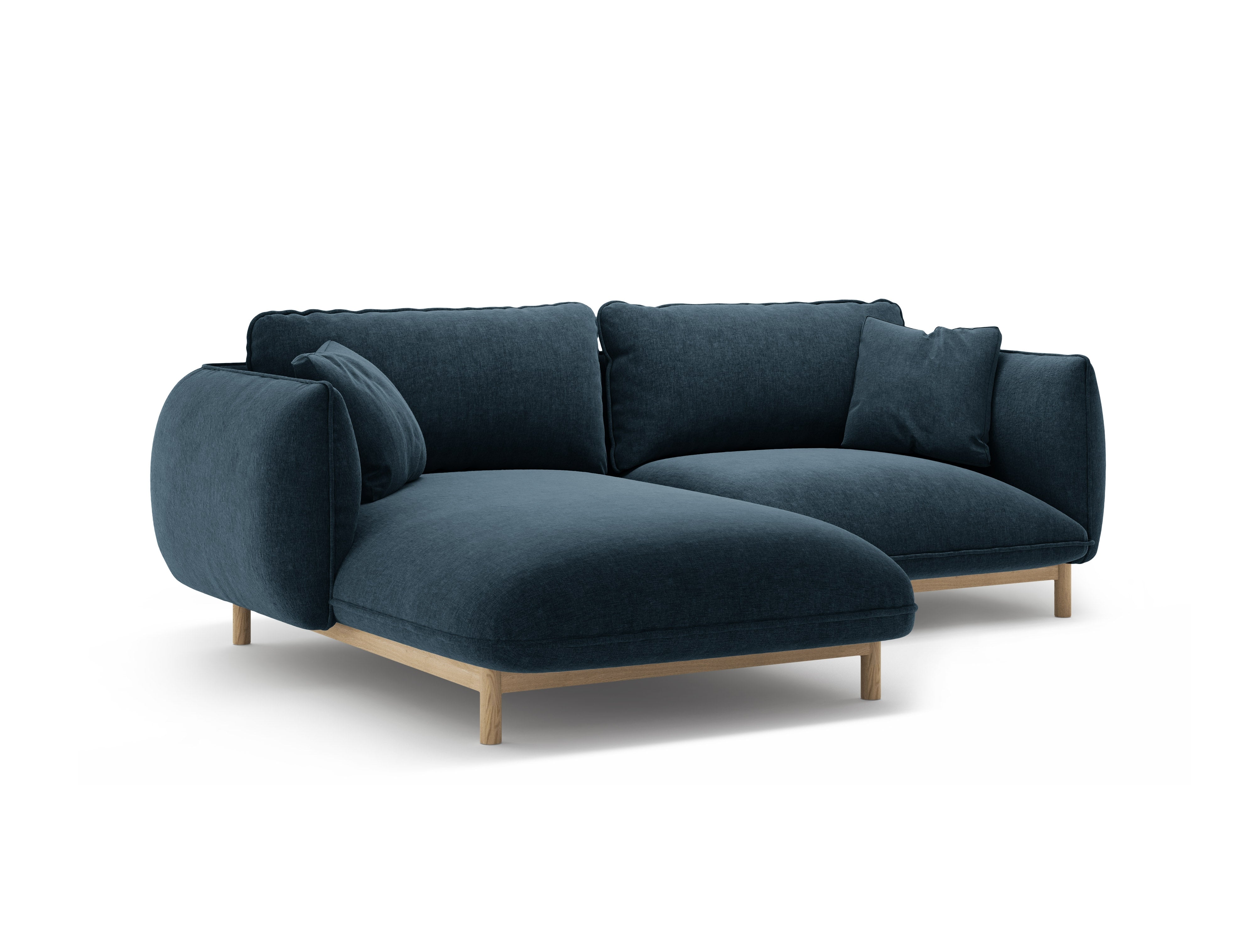 Left-sided corner sofa ADA sea blue chenille