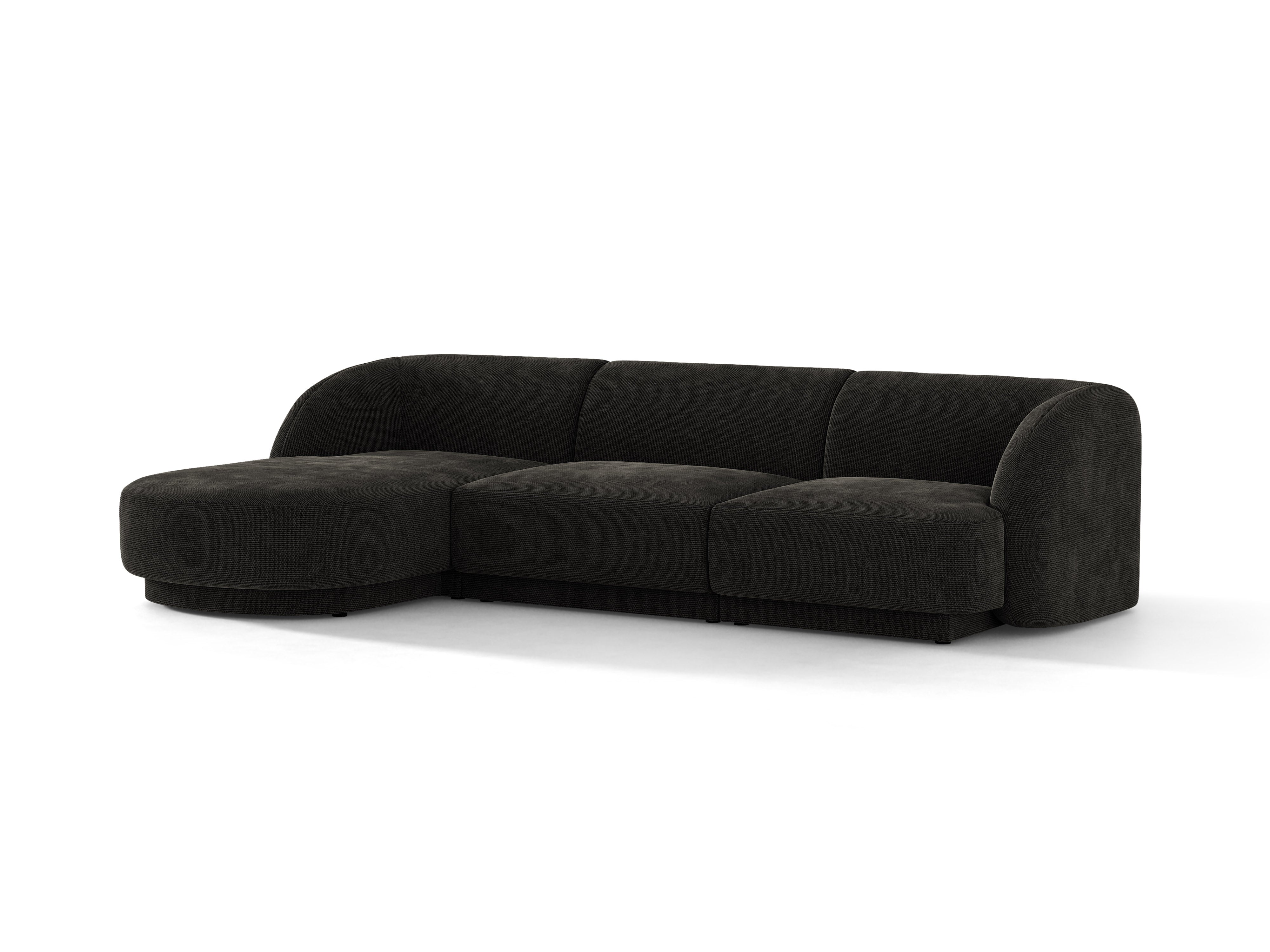 Narożnik 4-osobowy lewostronny MILEY czarny szenil – sofa narożna
