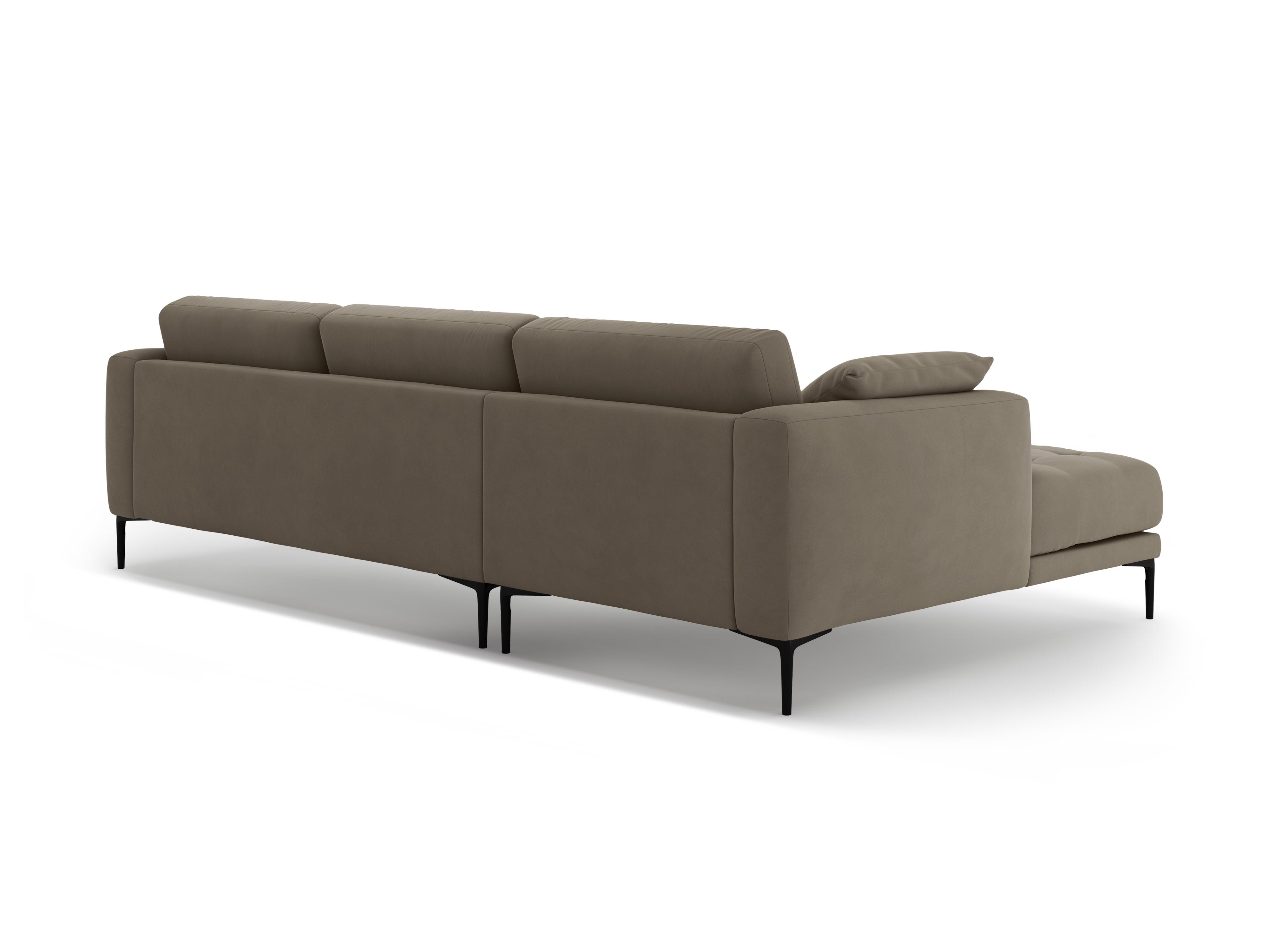 Left-facing velvet corner sofa BEMY gray-brown