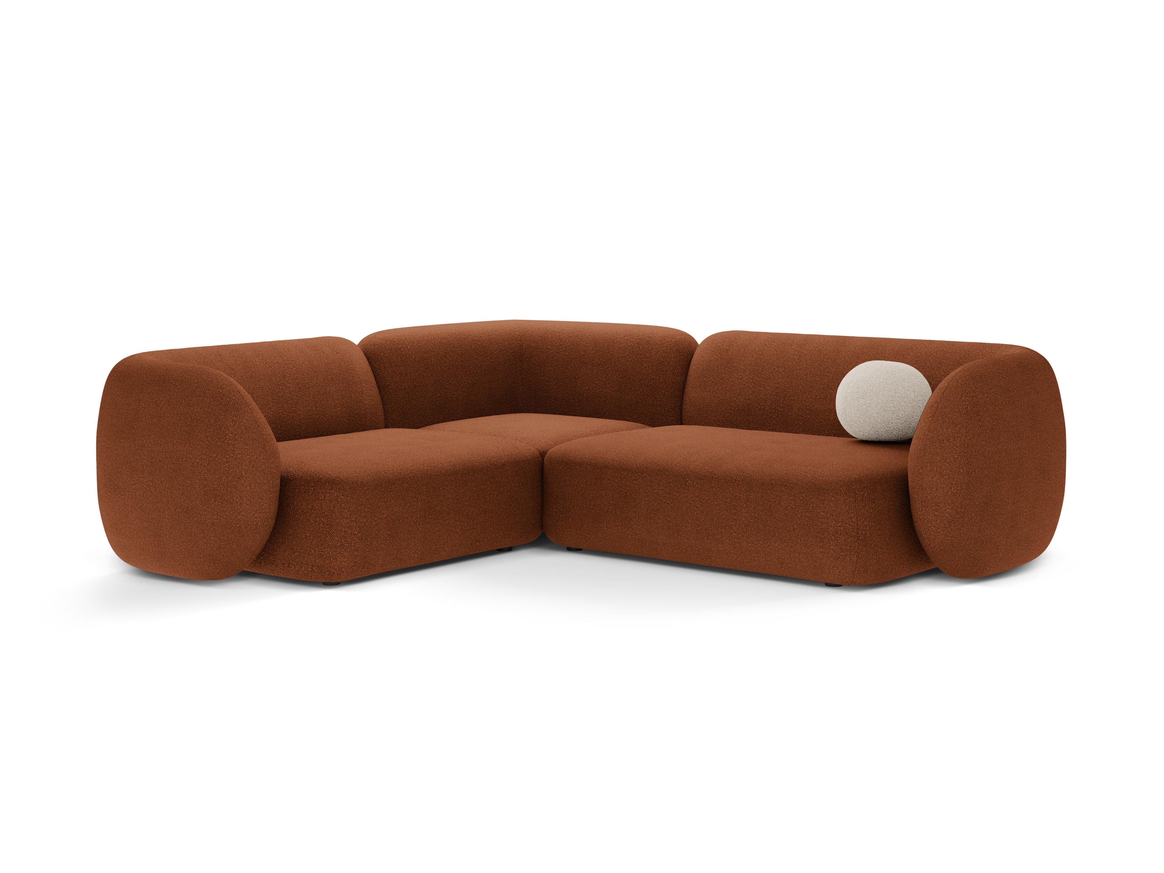 Narożnik lewostronny 4-osobowy KATE terracotta boucle – Micadoni