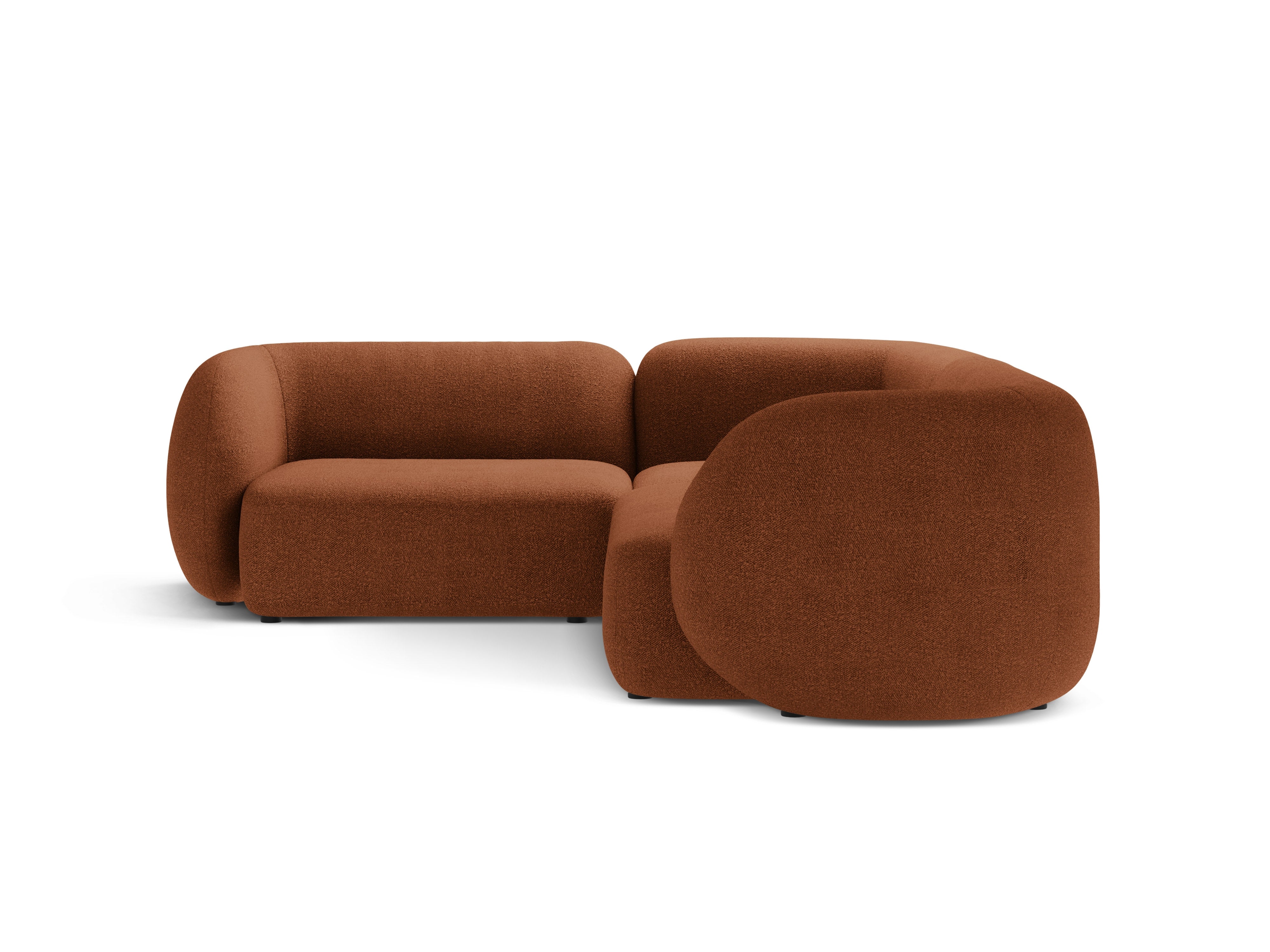 Narożnik lewostronny 4-osobowy KATE terracotta boucle – Micadoni