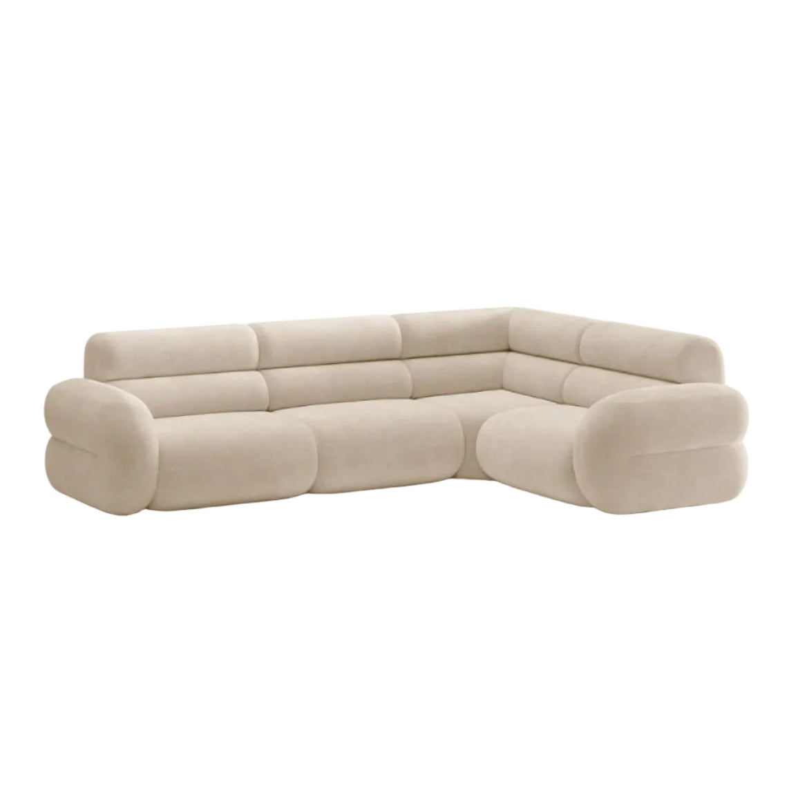 Narożnik w kształcie L prawostronny NEO jasnobeżowy szenil