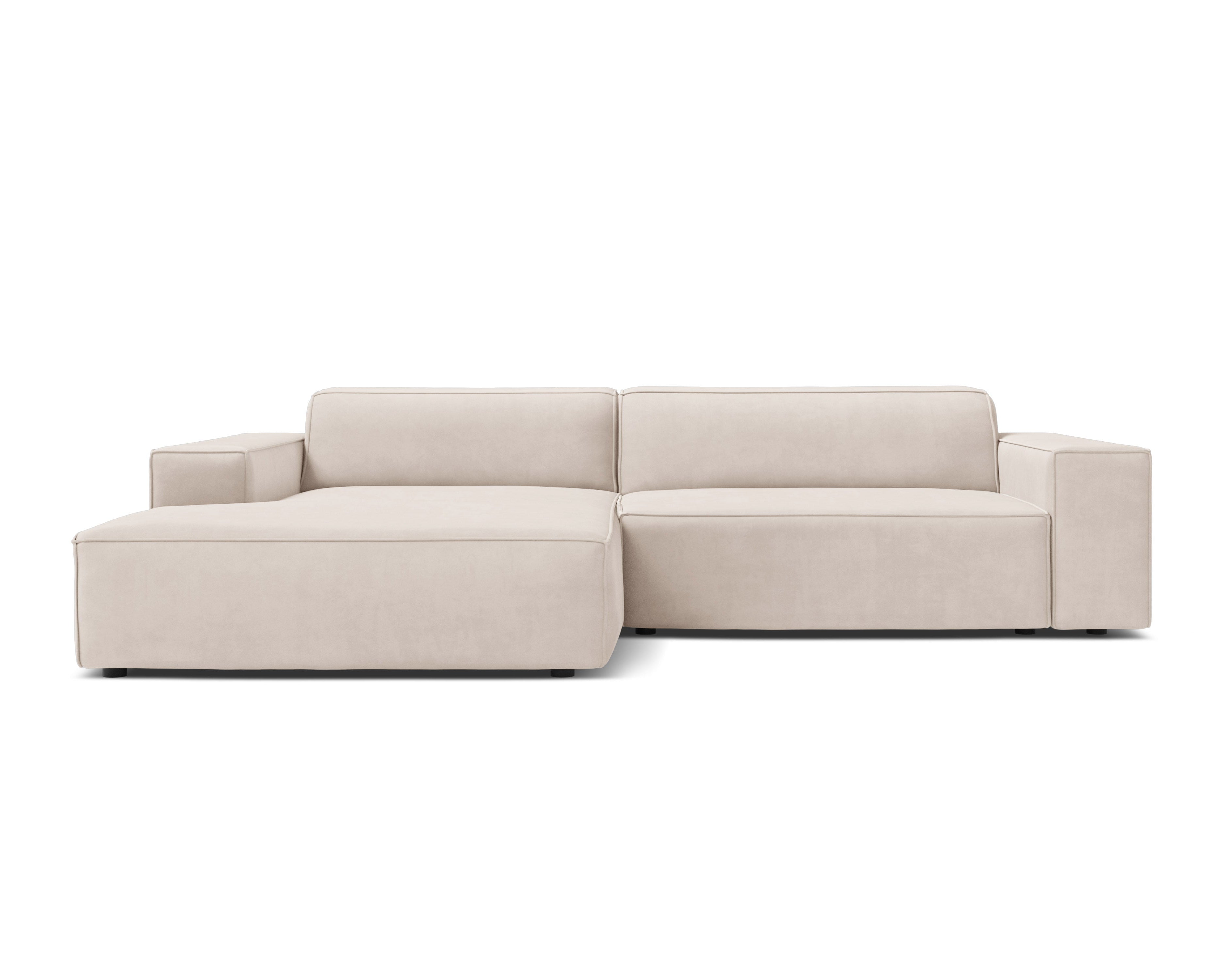 Narożnik lewostronny 3-osobowy JODIE jasnobeżowy welur