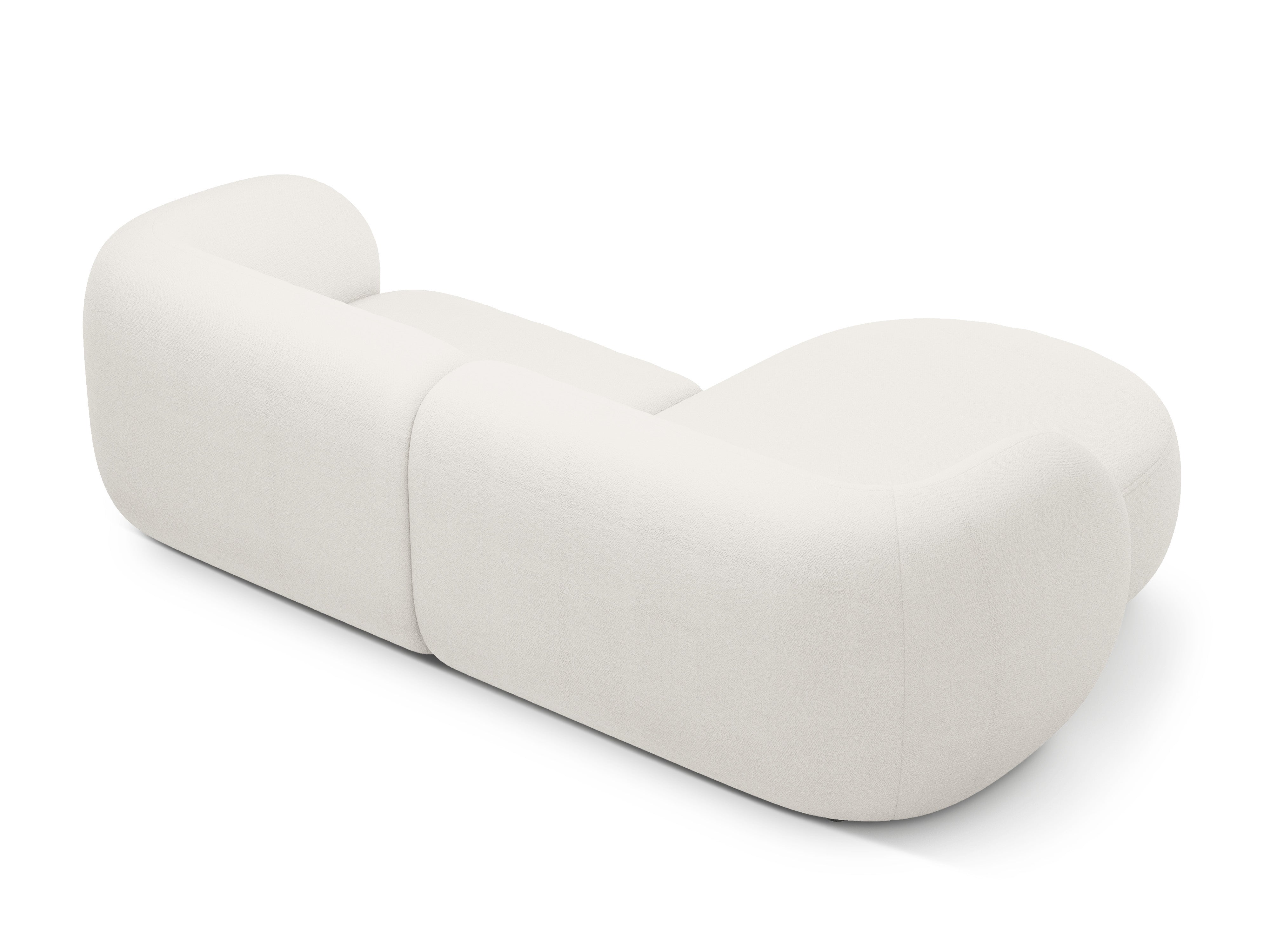 Linksseitiges 2-sitziges Ecksofa KATE in weißem Boucle