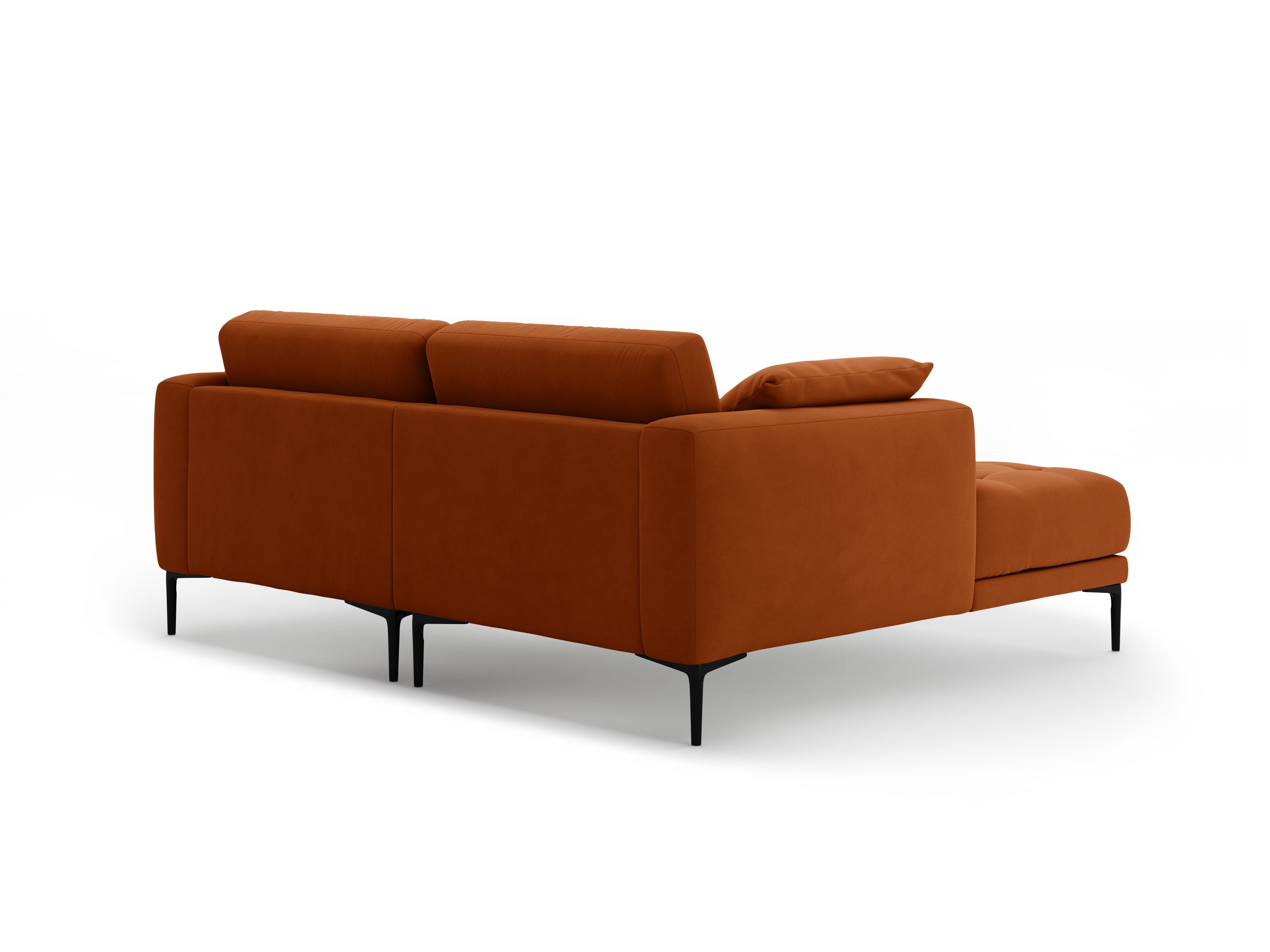 Left-facing velvet corner sofa BEMY terracotta