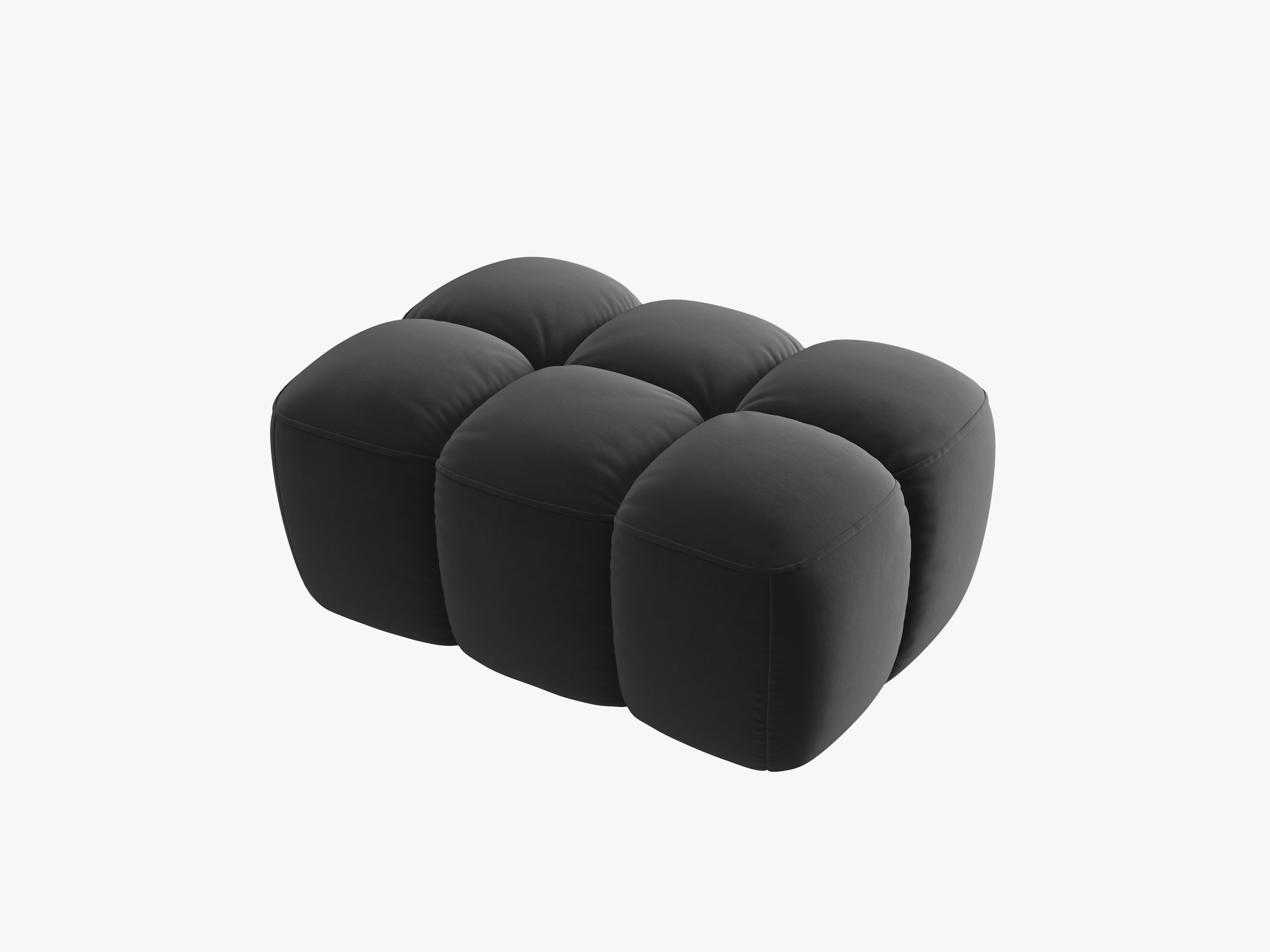 Velvet Pouf LISA Dark Gray