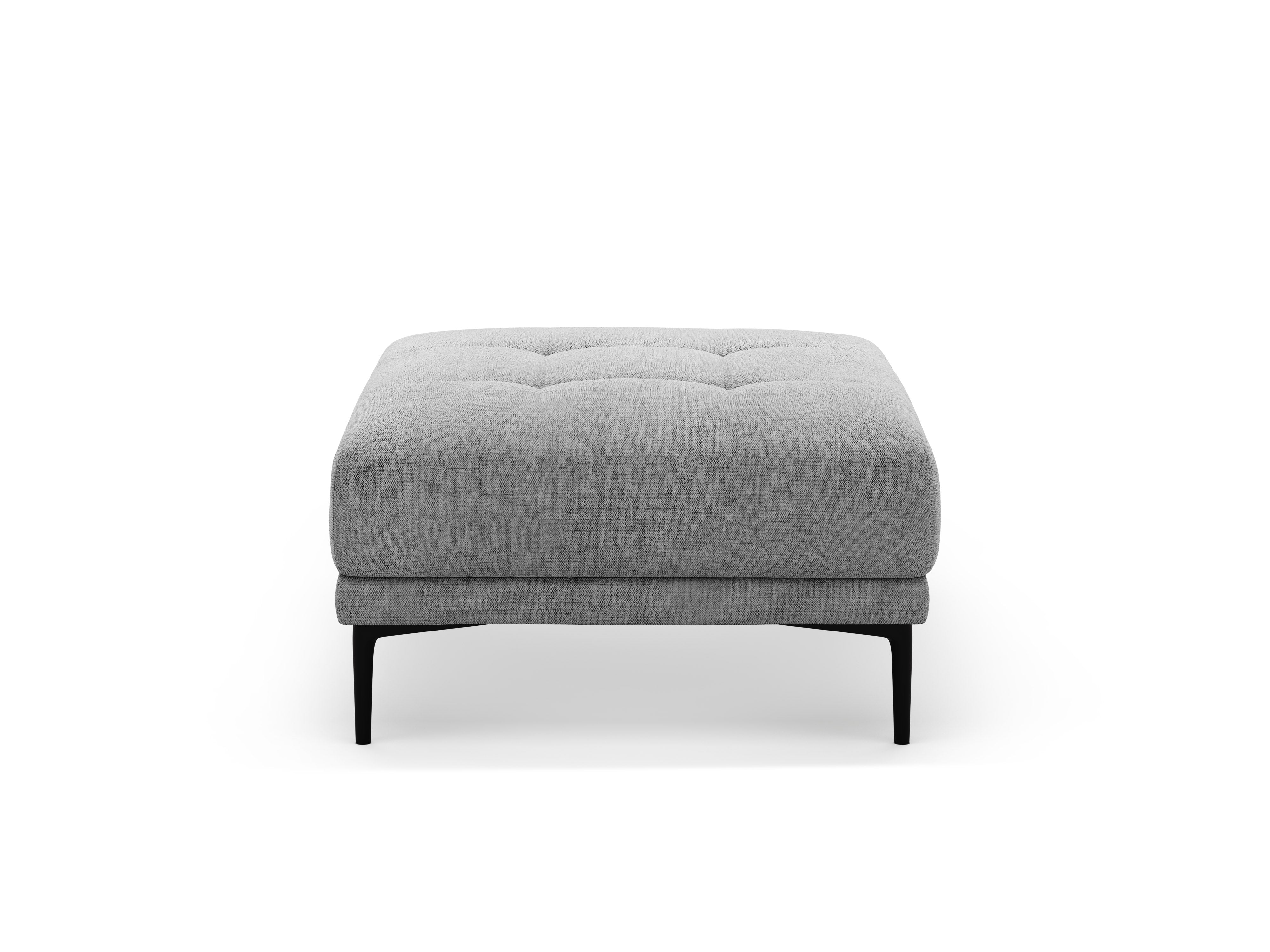 BEMY Gray Chenille Square Pouf