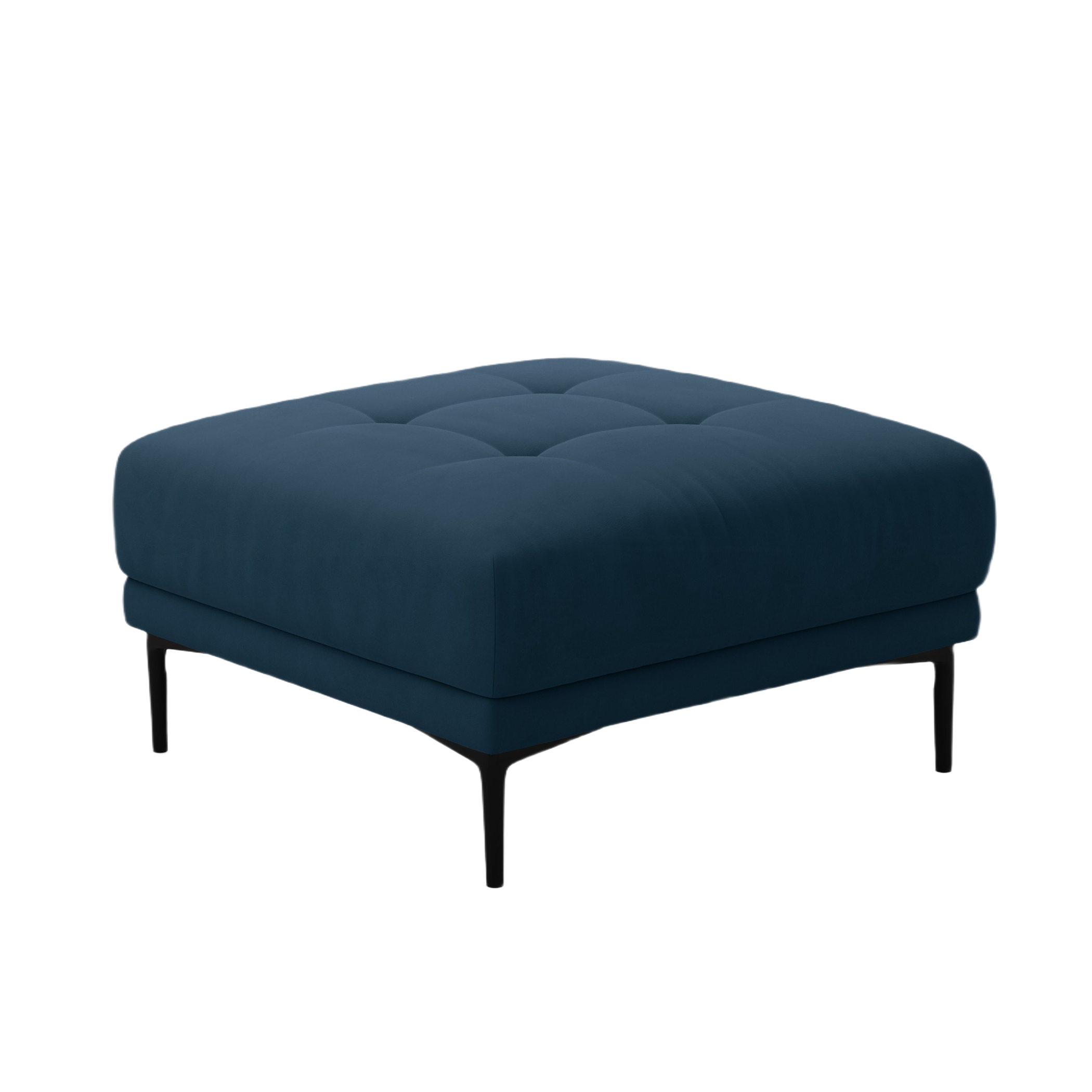 Square Velvet Pouf BEMY Royal Blue