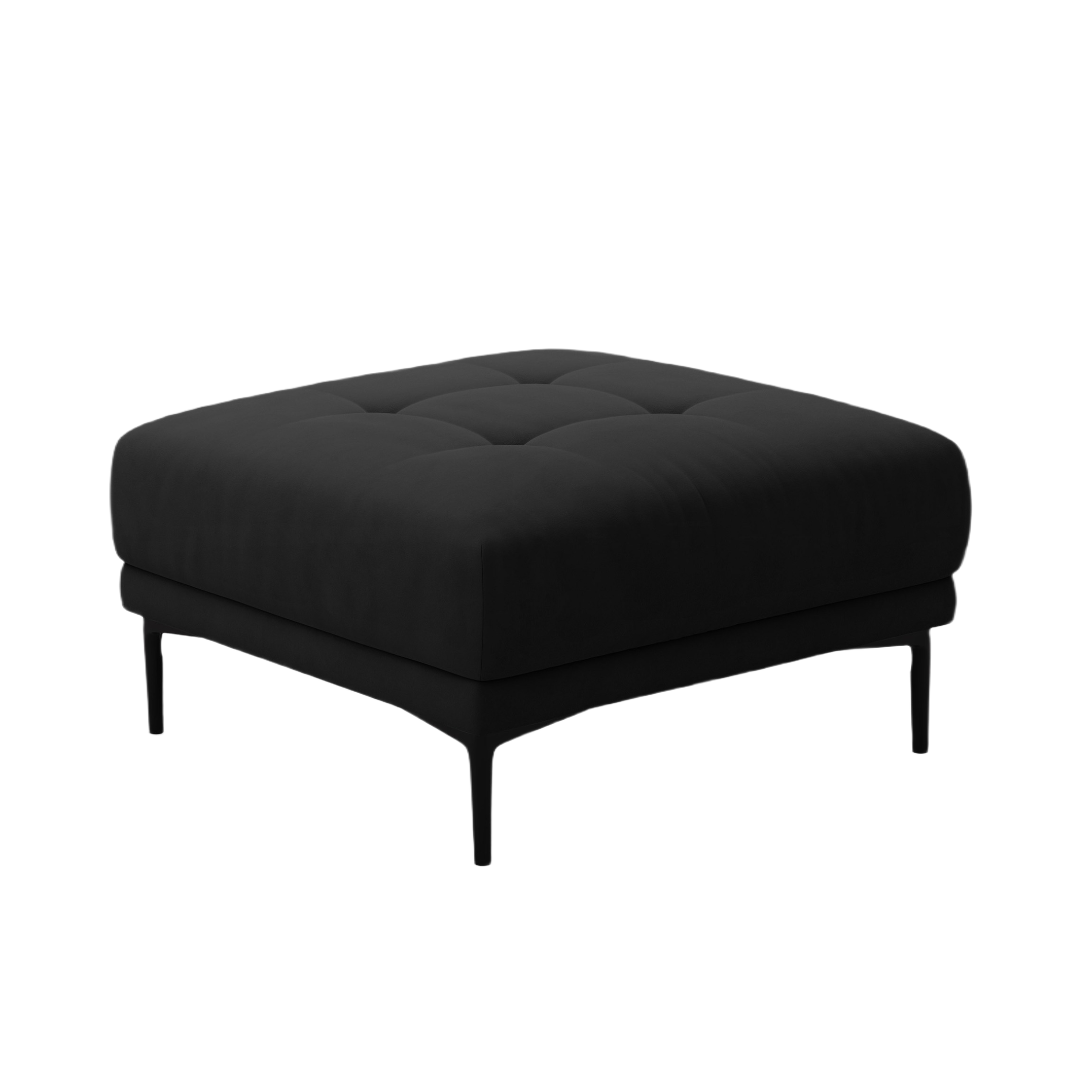 Black Velvet Square Pouf BEMY