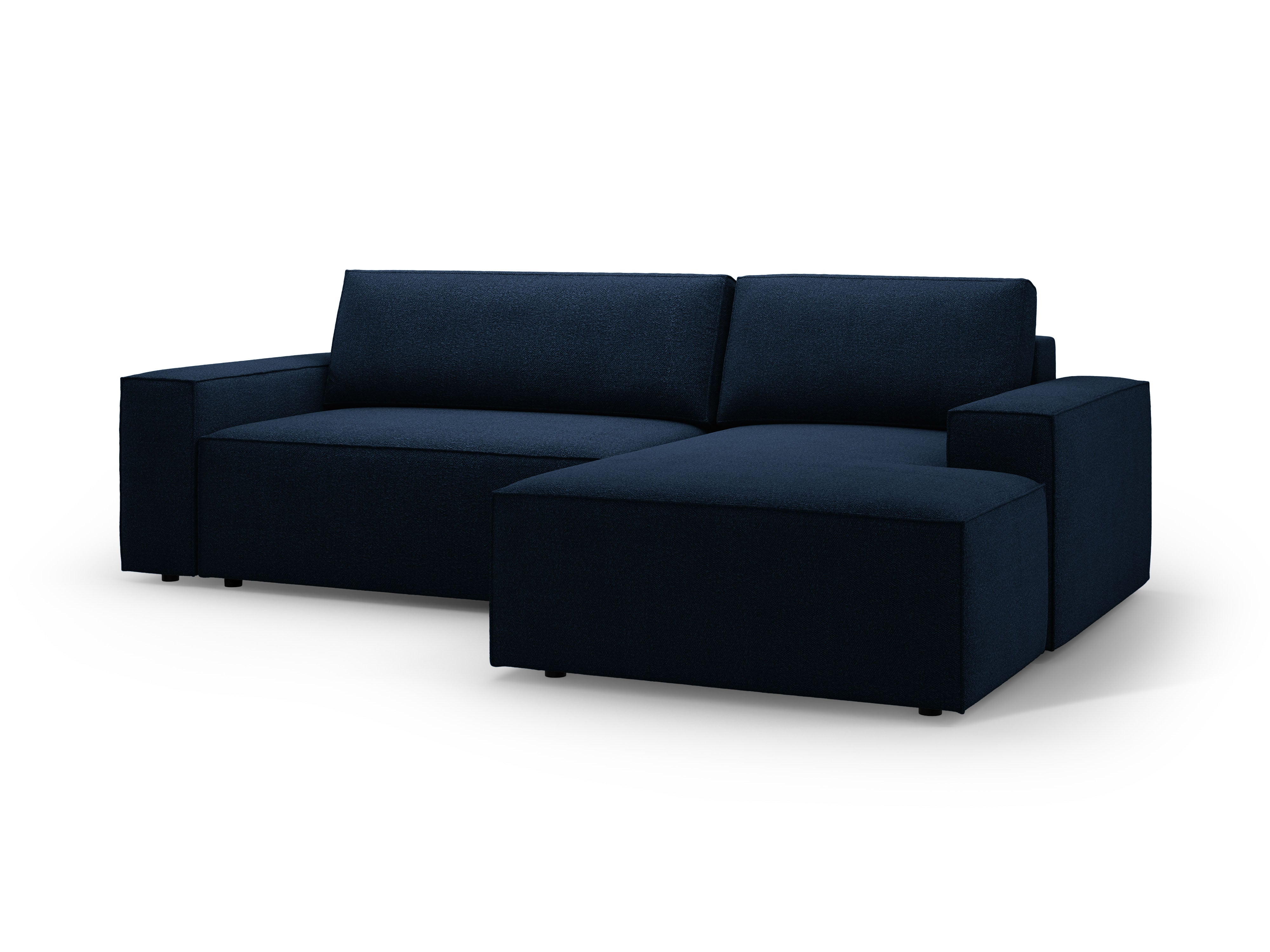 Rechtsseitiges Schlafsofa JODIE dunkelblau Boucle