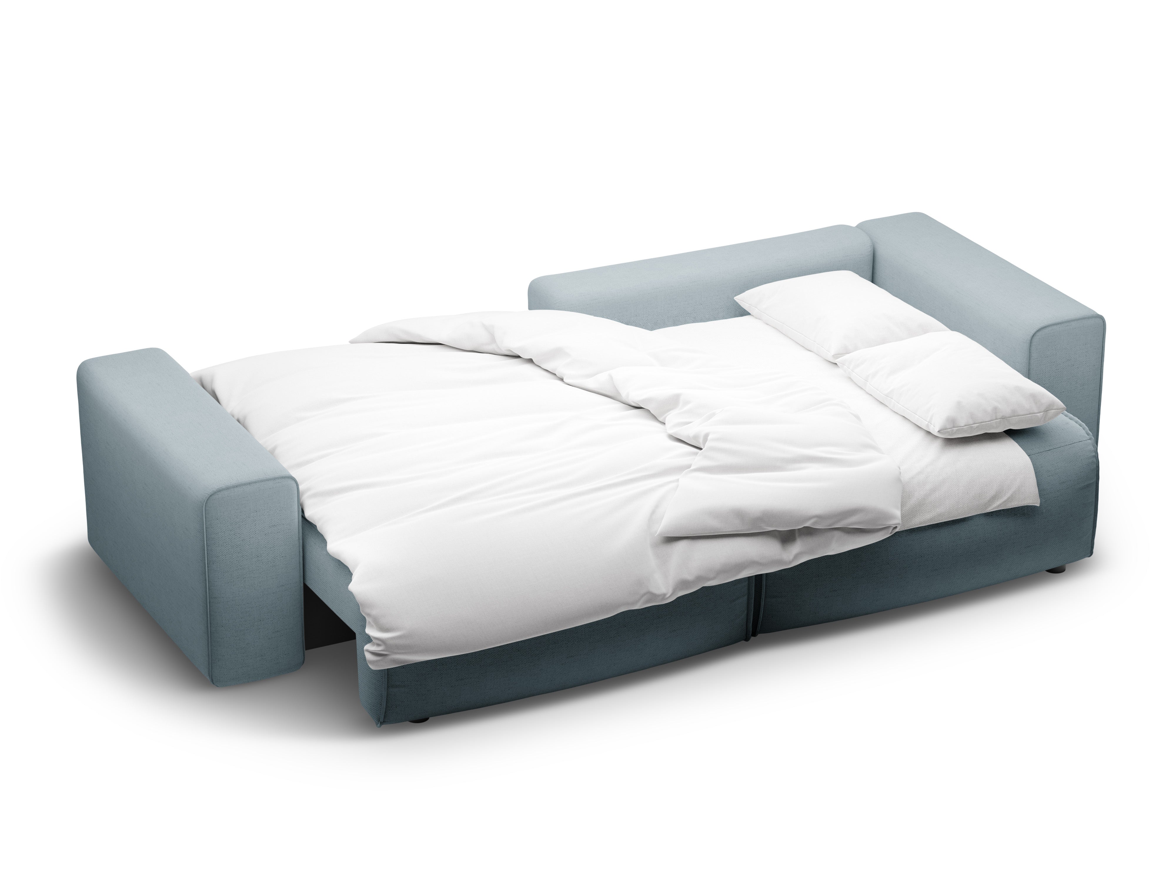 Narożnik prawostronny 3-osobowy z funkcją spania VICTOR jasnoniebieski szenil